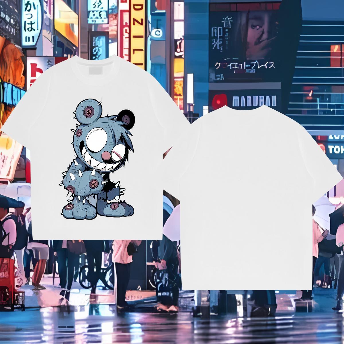 Designer T Shirts Men 100% Cotton 230g bear Sports Casual Tshirts Breathable Short Sleeve TOP Quality Men Tees Plus Size Cartoon