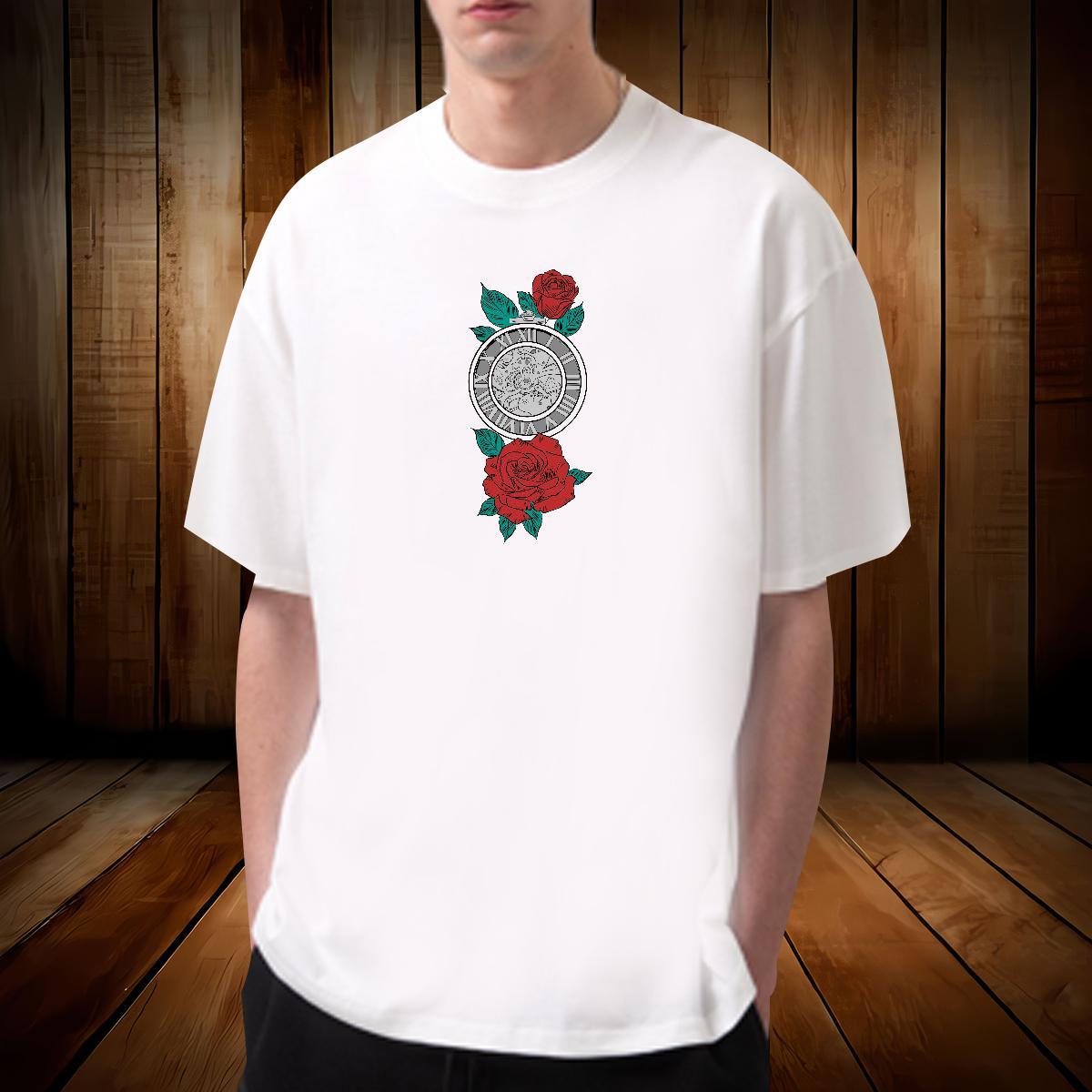 T Shirt For Man 100% Cotton 230g painting Street wear Hip Hop Short Sleeve O-Neck Custom Print Oversized Men Tops Tees Classic Comfortable Tee Shirt