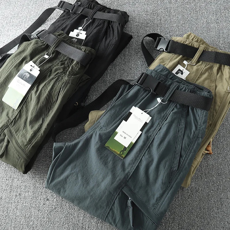 Waterproof pants mens cargo spring and summer quick drying Trouser outdoor sports hiking camping fishing 4XL 240812