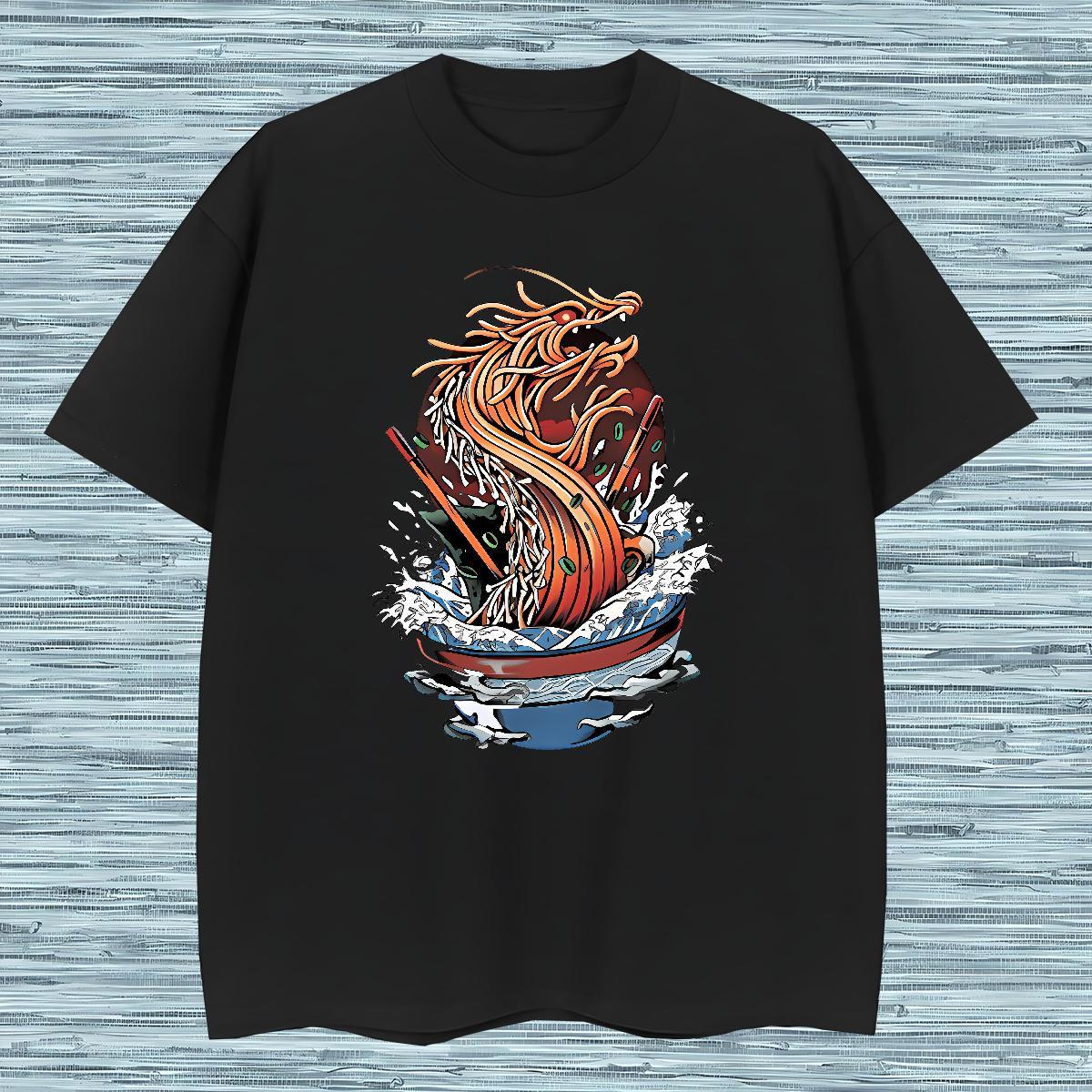 New Designer T-Shirts for Men dragon Tops Shirt 230g Pure Cotton Summer Casual TOP Quality Plus Size Custom Breathable Crew Neck Mens Tshirts