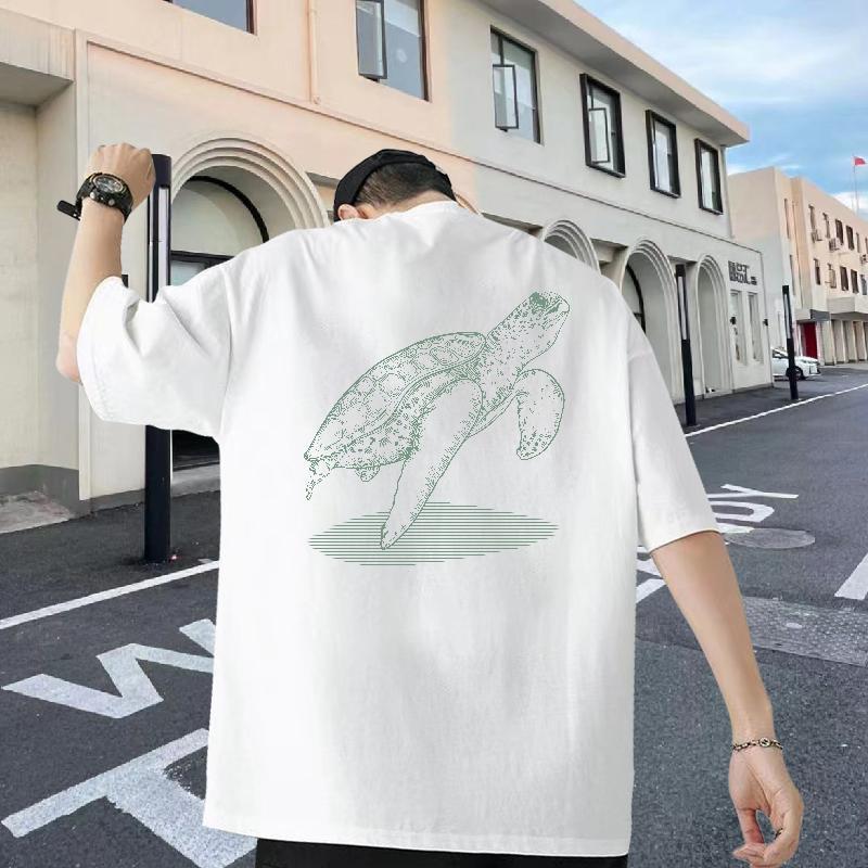 Fashion Design Mens T Shirts 230g Cotton tortoise Street Wear Tee Shirt Breathable Short Sleeve Wholesale Men Tops Tees Customized