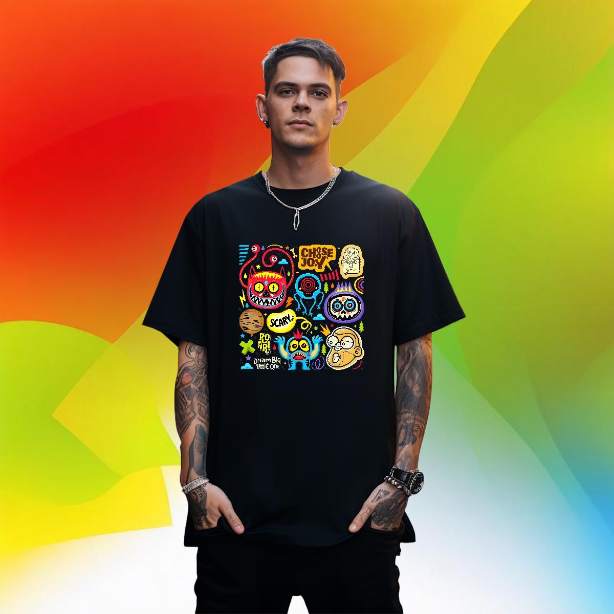 Soft Men Tops Tees 100% Cotton 230g Beach ET Floral Print Pure Cotton Stylist Mens T Shirts Top Tees