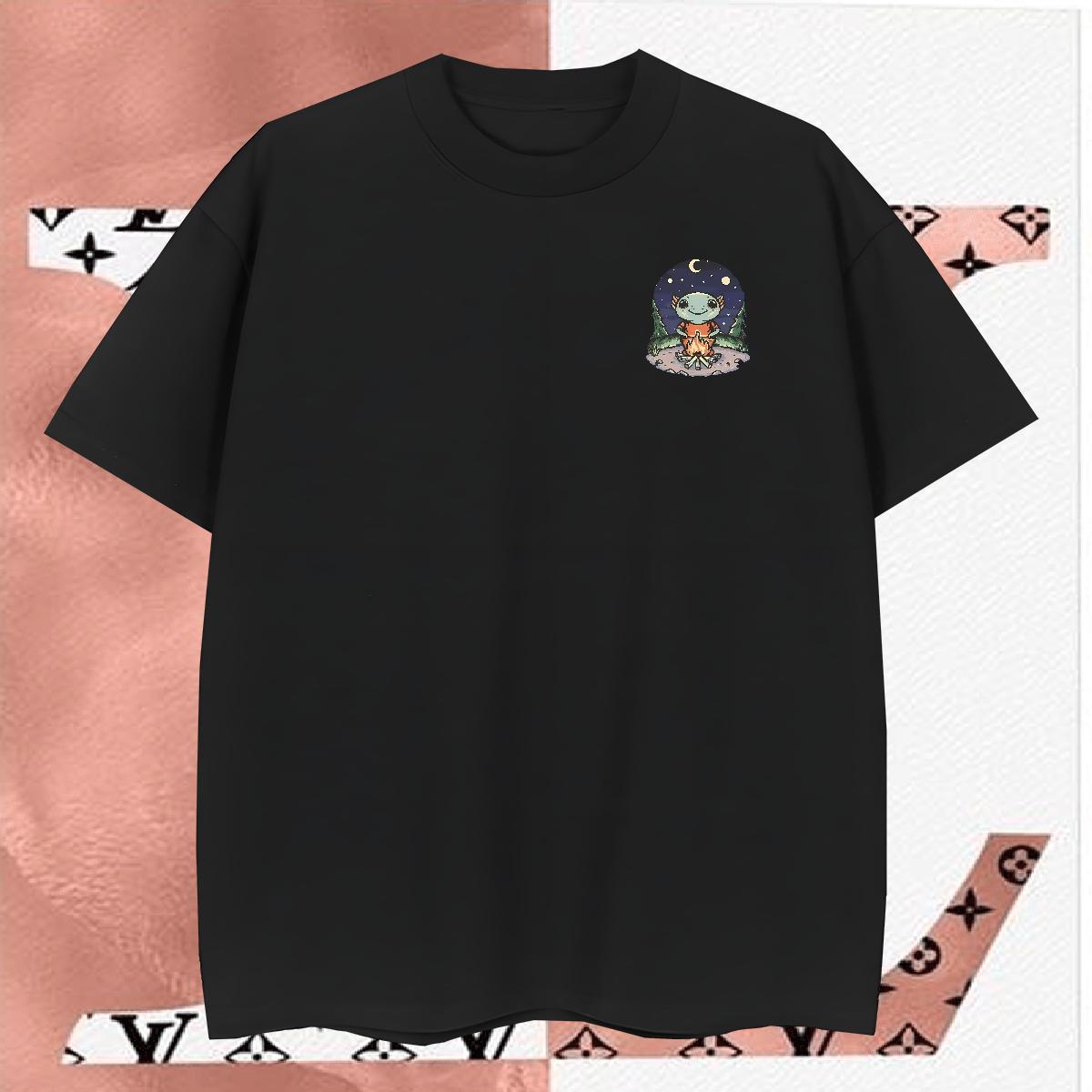 T Shirts Men 230g 100% Cotton Little Monster Summer Casual O-Neck Short Sleeve Anime Men Clothes T-Shirt Fashion Design High Quality Tops Tees