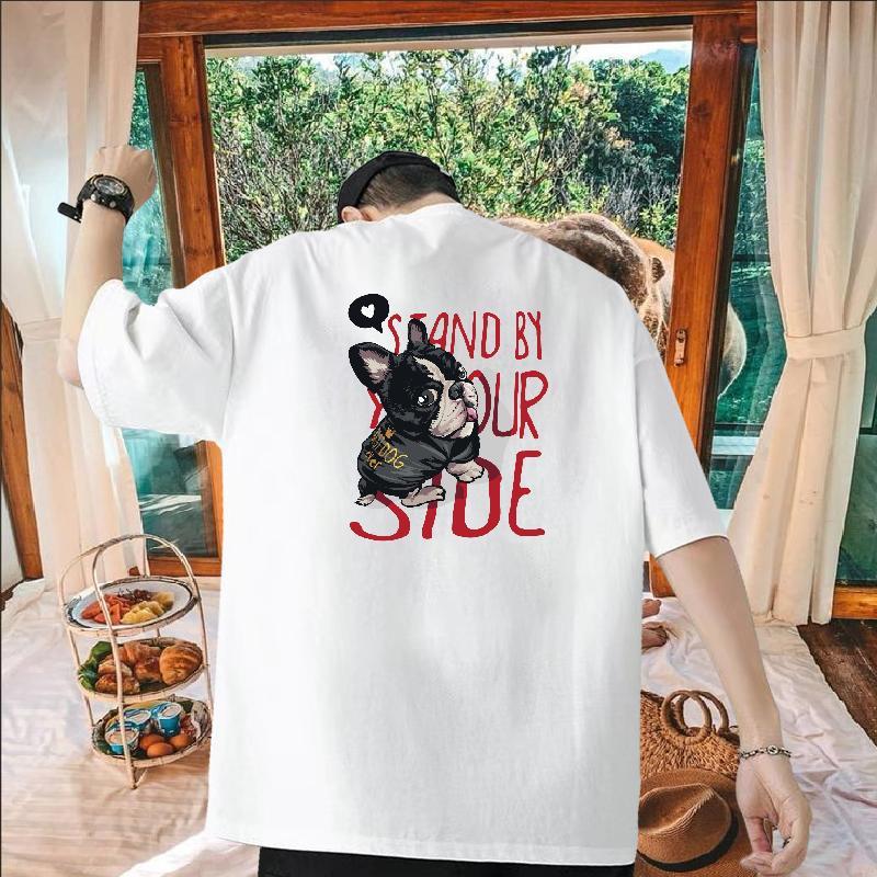 2024 DIY Mens T Shirts 230g 100% Cotton Hip Hop Wear Breathable Short Sleeve Wholesale Tshirts DIY Anime