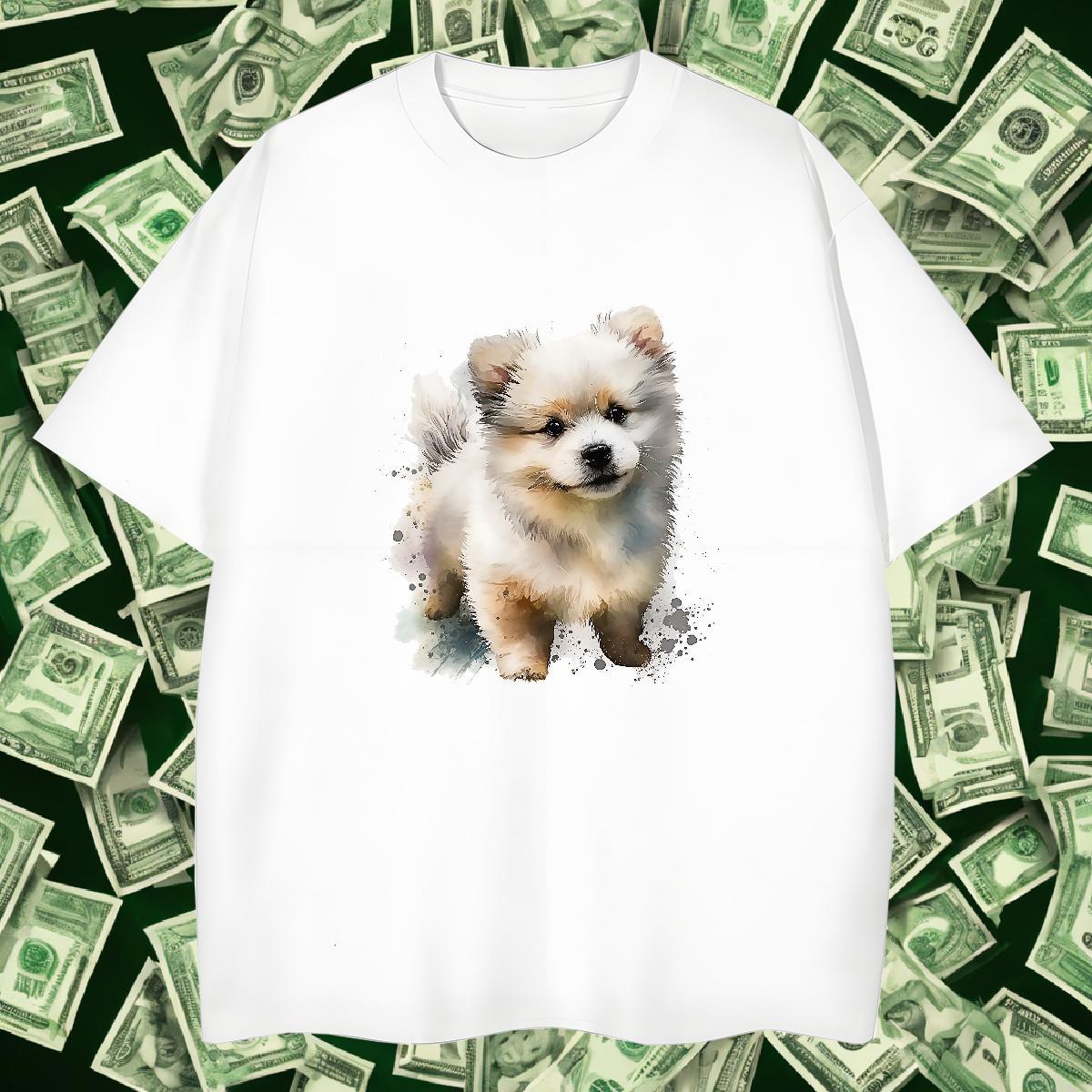 Casual New T-Shirts 230g 100% Cotton Sports Casual Tops O-Neck Short Sleeve Classic Tshirts Anime Print