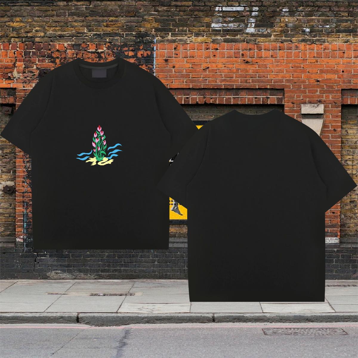 Custom T-Shirts for Men 230g Cotton flower Street Wear Tee Shirt Pure Cotton Wholesale Men Tops Tees Custom Printed