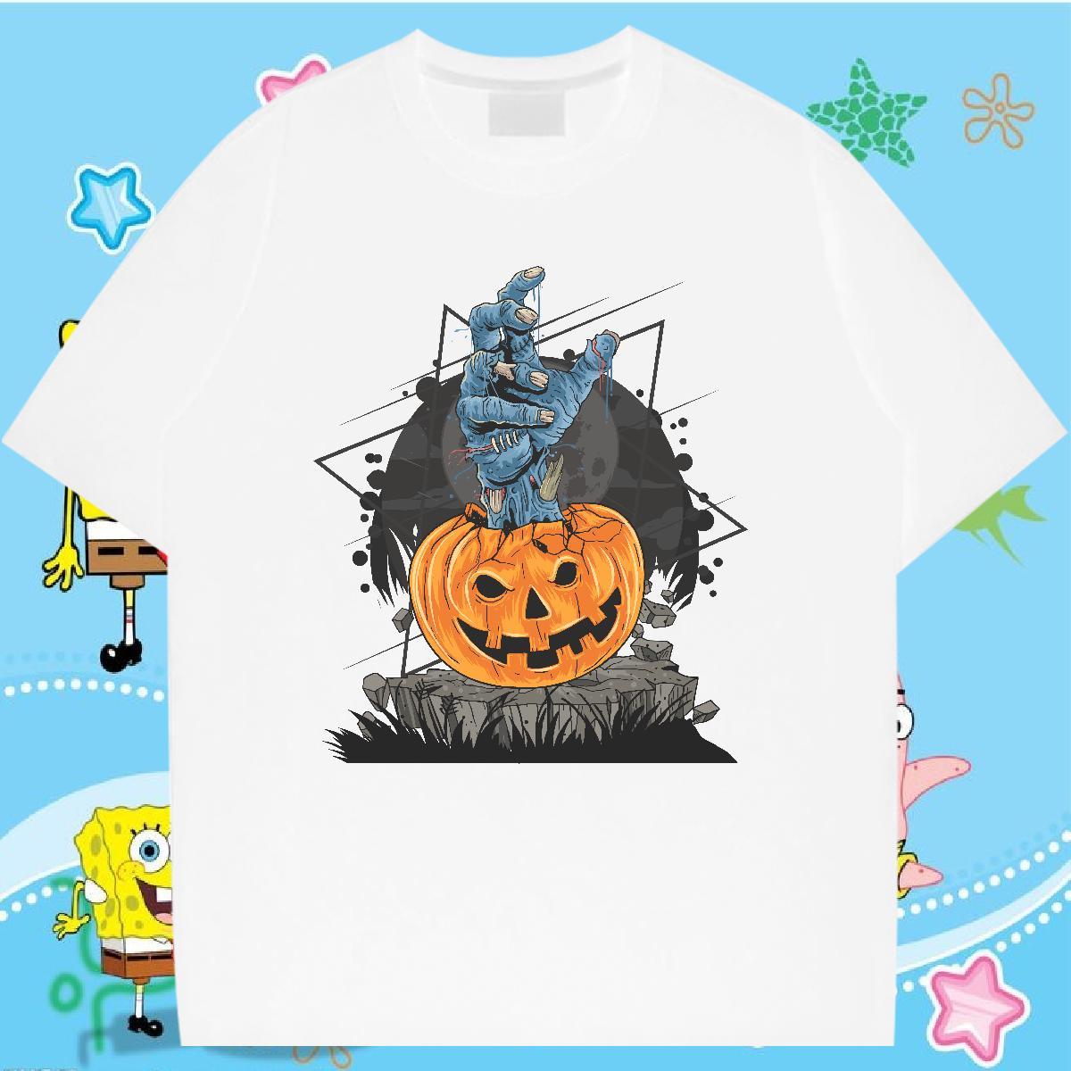 Classic T Shirt For Man 230g 100% Cotton Halloween Hip Hop Street Tee Shirt Round Neck Short Sleeve Designer Tshirts Custom Big Size