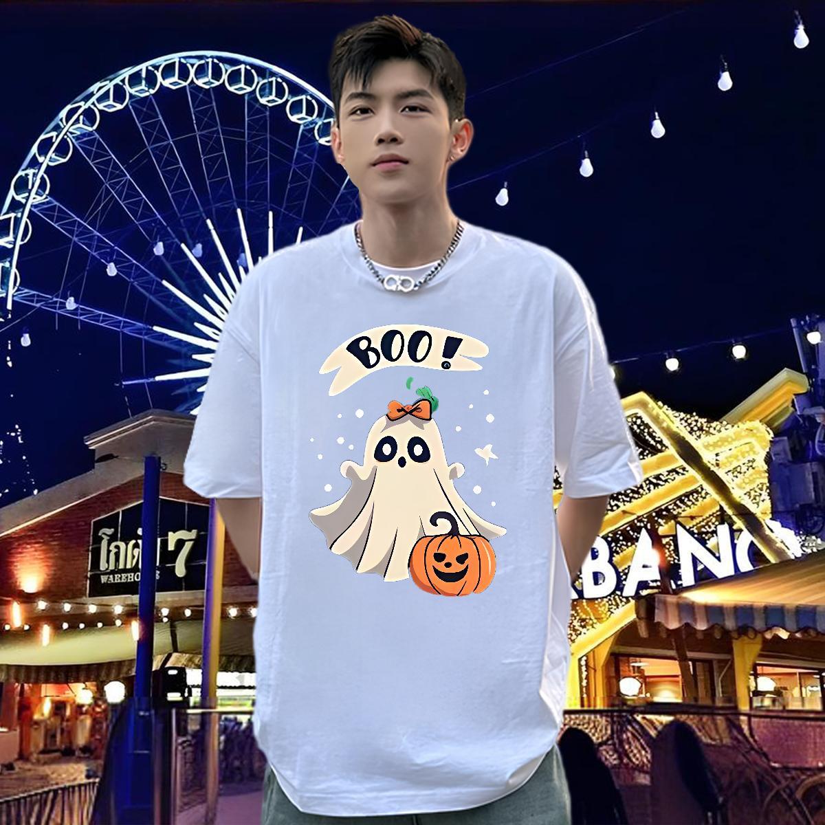 New Arrival Mens T Shirts 230g Pure Cotton halloween Hip Hop Tees O-Neck Short Sleeve Comfortable Men Clothes T-Shirt Plus Size Custom