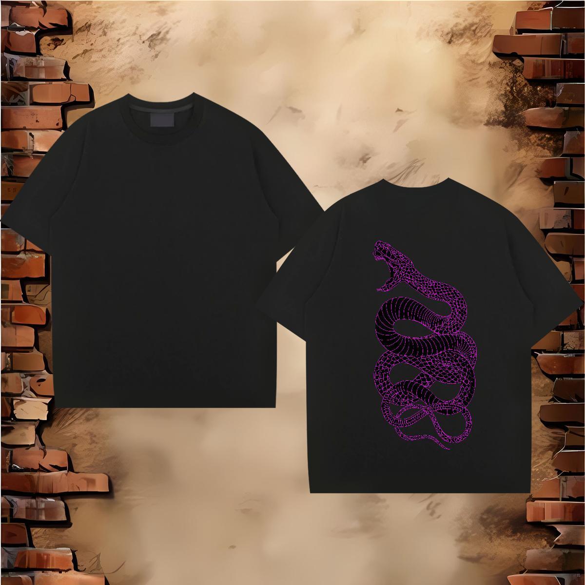 Custom T shirt 100% Cotton 230g snake Home Outdoor Tees Pure Cotton Loose Fit Men Tees Plus Size Custom