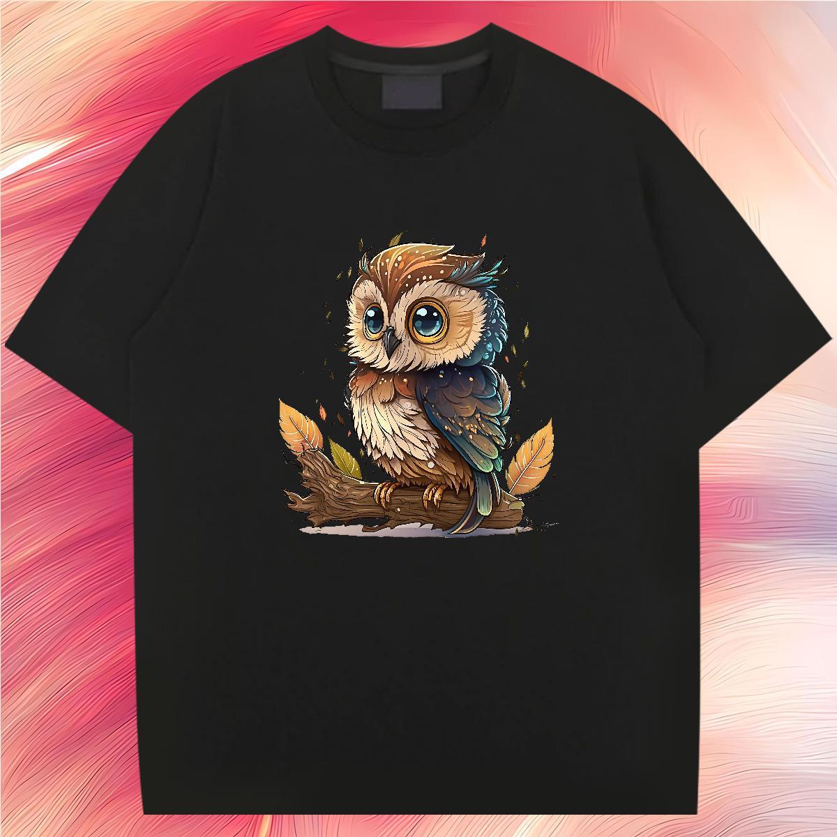 Classic Casual T Shirt For Man 230g Cotton Owl Daily Wear Tops Breathable Short Sleeve TOP Quality Mens Tshirts Oversized 3XL 4XL