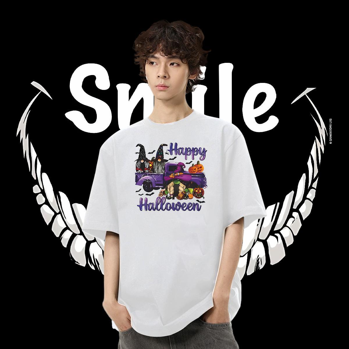 2024 T Shirt For Man 230g 100% Cotton halloween Sport Top Tees Pure Cotton Brand Couples T Shirts DIY Printed
