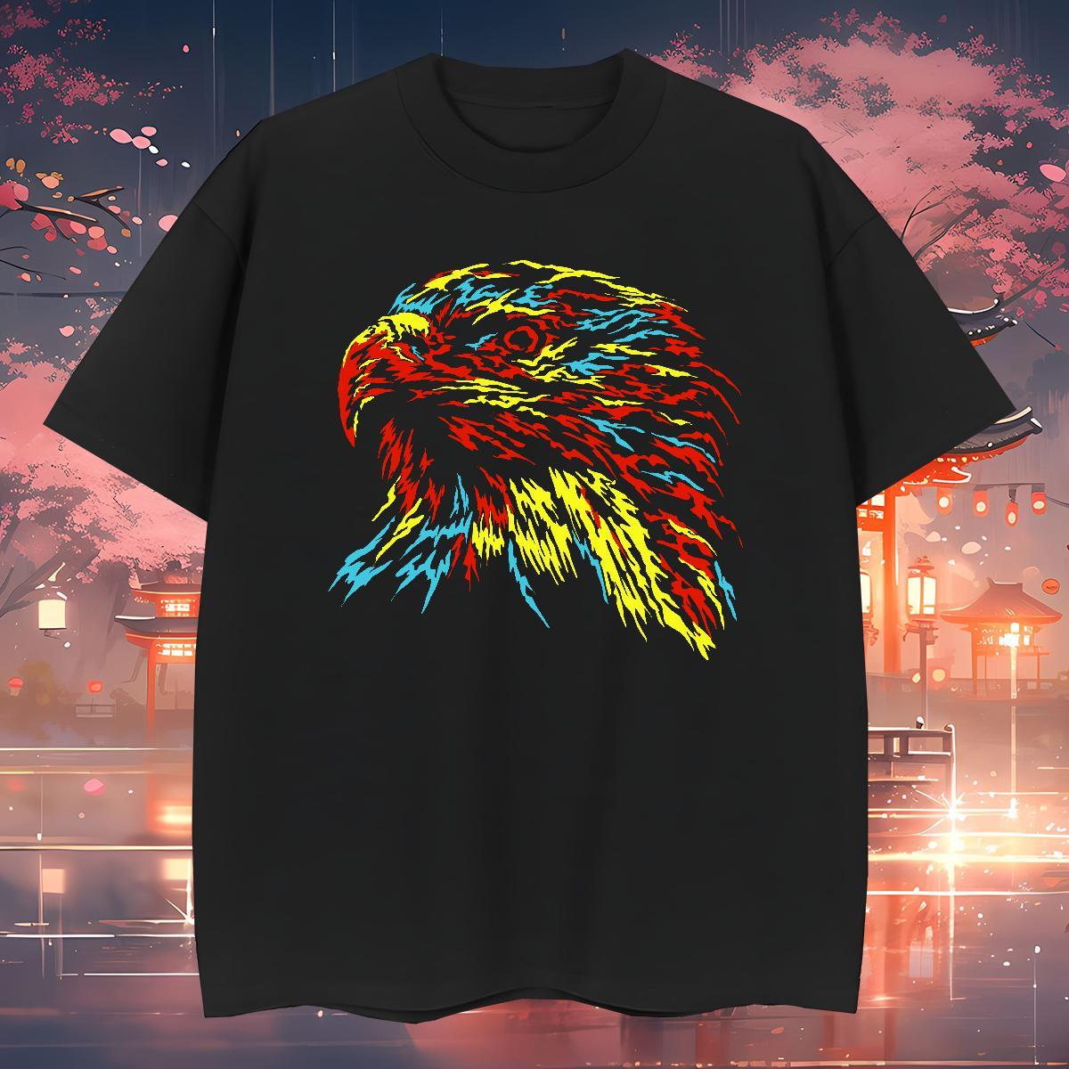 Men T Shirts 230g Cotton eagle Street Casual Short Sleeve O-Neck Plus Size Custom Tshirt for Man Woman DIY Customized Soft Clothes