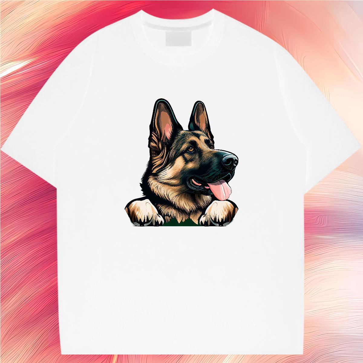 T Shirt For Man 230g 100% Cotton dog Anime Printing Street Breathable Customized Print Tshirt for Man Woman Fashion Design Cool Design Tee Shirt