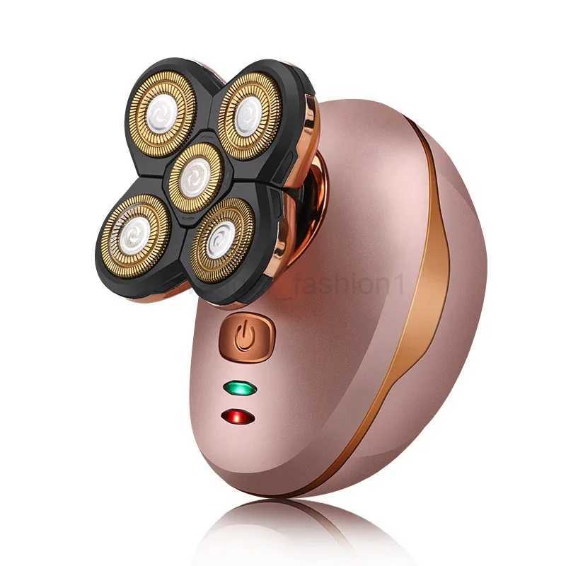 5 Heads Electric Shaver Men Head Polish Hair Trimmer USB Rechargeable Washable 4D Floating Shaving Machine Wet Dry RazorsXJ240806
