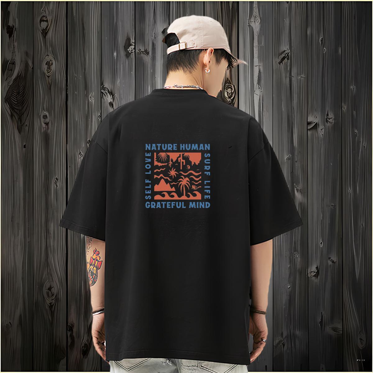 Customized Men T Shirts 100% Cotton 230g tree Anime Printing Street Wear Breathable Crew Neck Designer Men Clothes T-Shirt Cartoon Printing L-4XL
