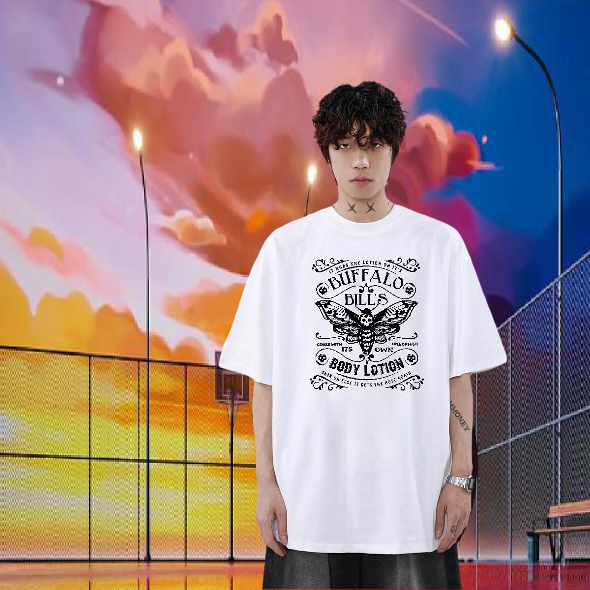 Designer Fashion T Shirts Men 230g 100% Cotton Butterfly Casual Daily Wear Tshirts Breathable Short Sleeve Comfortable Couples T Shirts DIY Anime