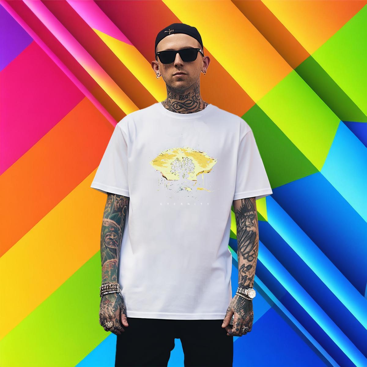 Mens T Shirts 230g Pure Cotton tree Street Wear O-Neck Short Sleeve Custom Anime Men Clothes T-Shirt Customized Classic Tops Tees