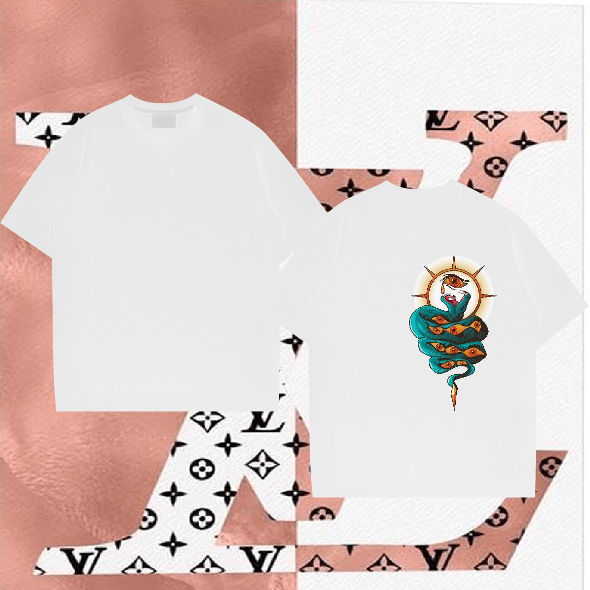 Fashion Designer T-Shirts 100% Cotton 230g snake Sport Tops Shirt Short Sleeve Soft Cool Men Tops Tees Anime