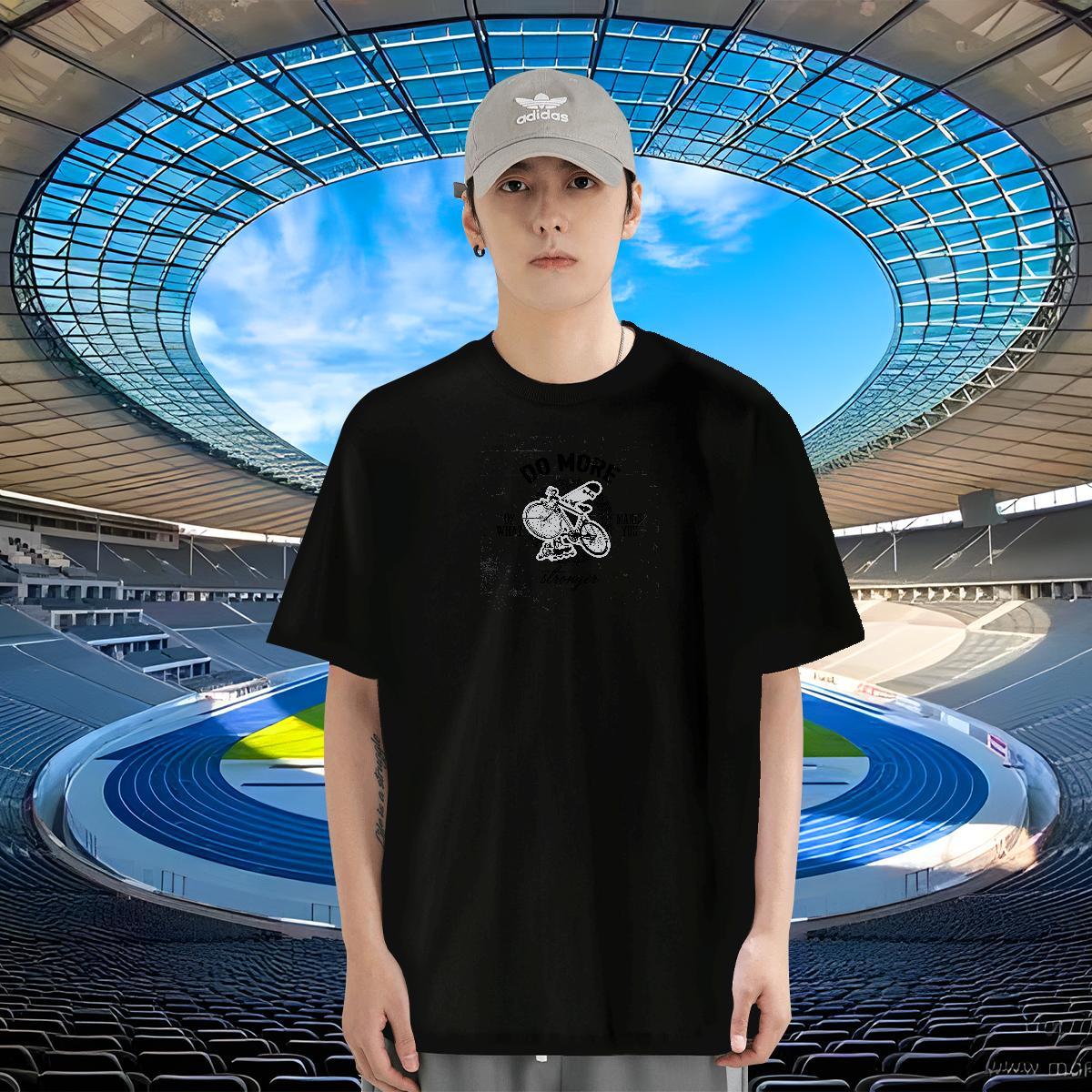 Comfortable Men Tees 230g Cotton Street bicycle Custom Printing Breathable Crew Neck Customized T-Shirts for Men Tees Shirts