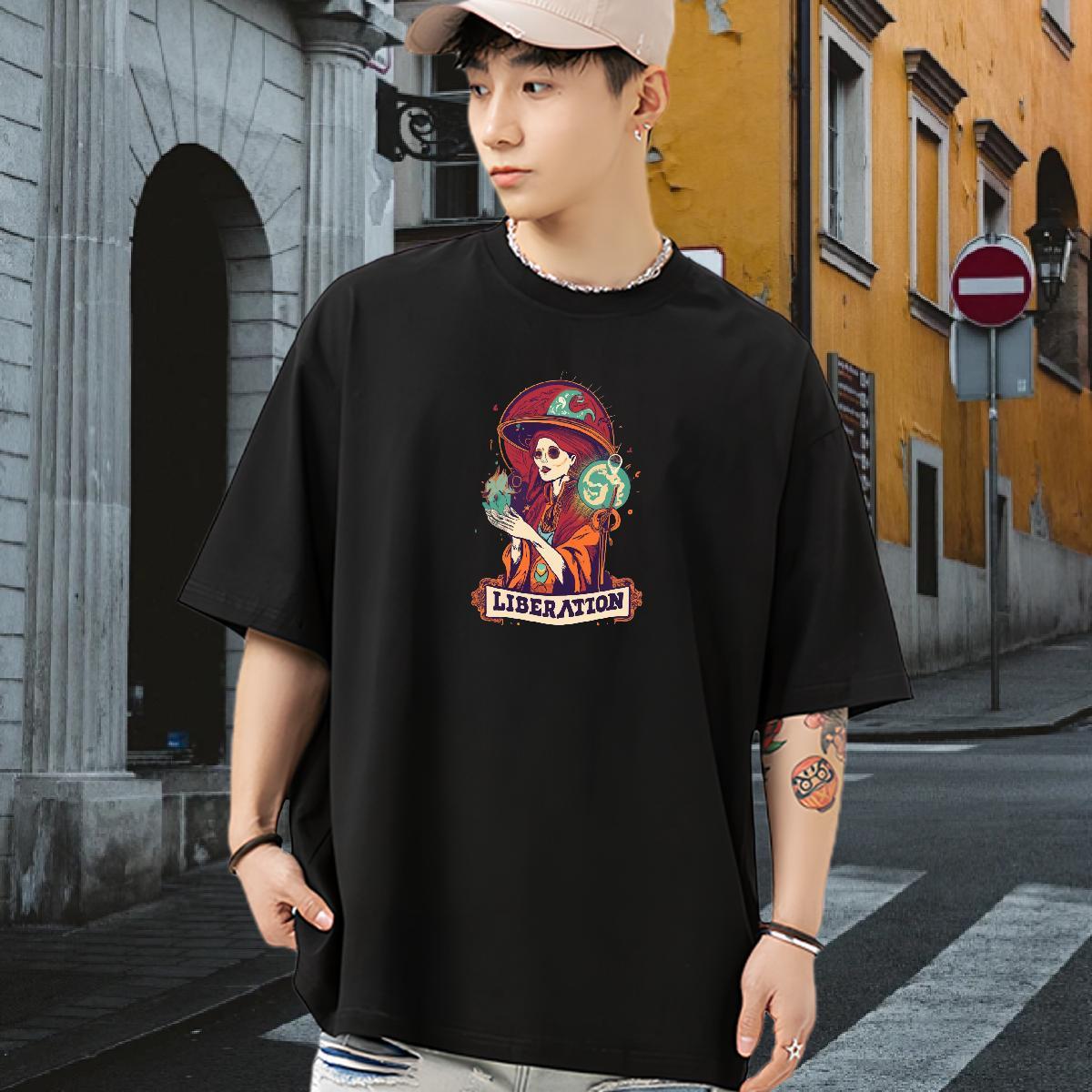 2024 New Mens T Shirts skull Clothings 100% Cotton 230g Casual Brand Custom Print Plus Size Round Neck Short Sleeve Mens Tshirts