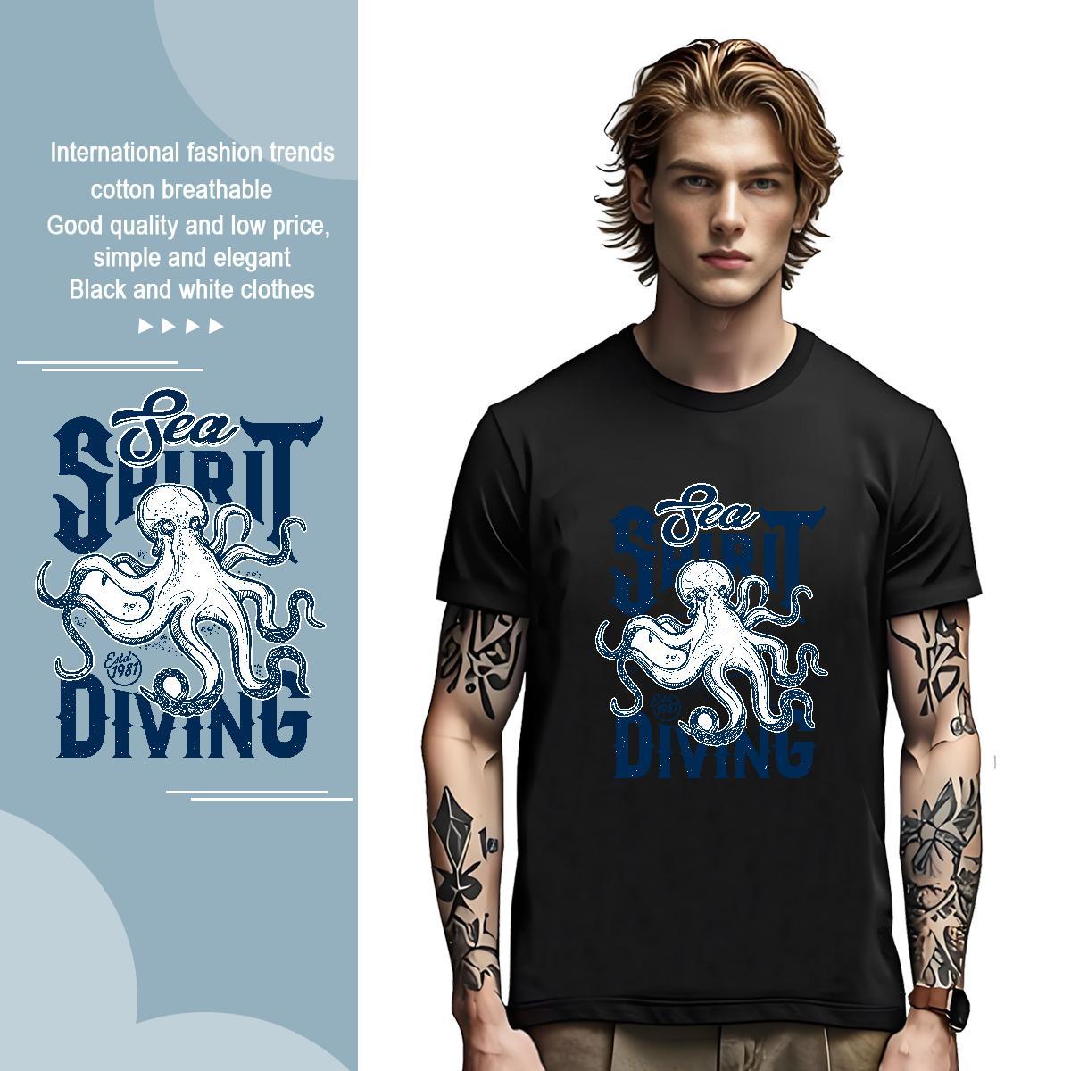 Classic Tshirts 230g Pure Cotton Man T Shirts Daily Wear Crew Neck Breathable Custom Printed Fashion Casual Tees Shirts