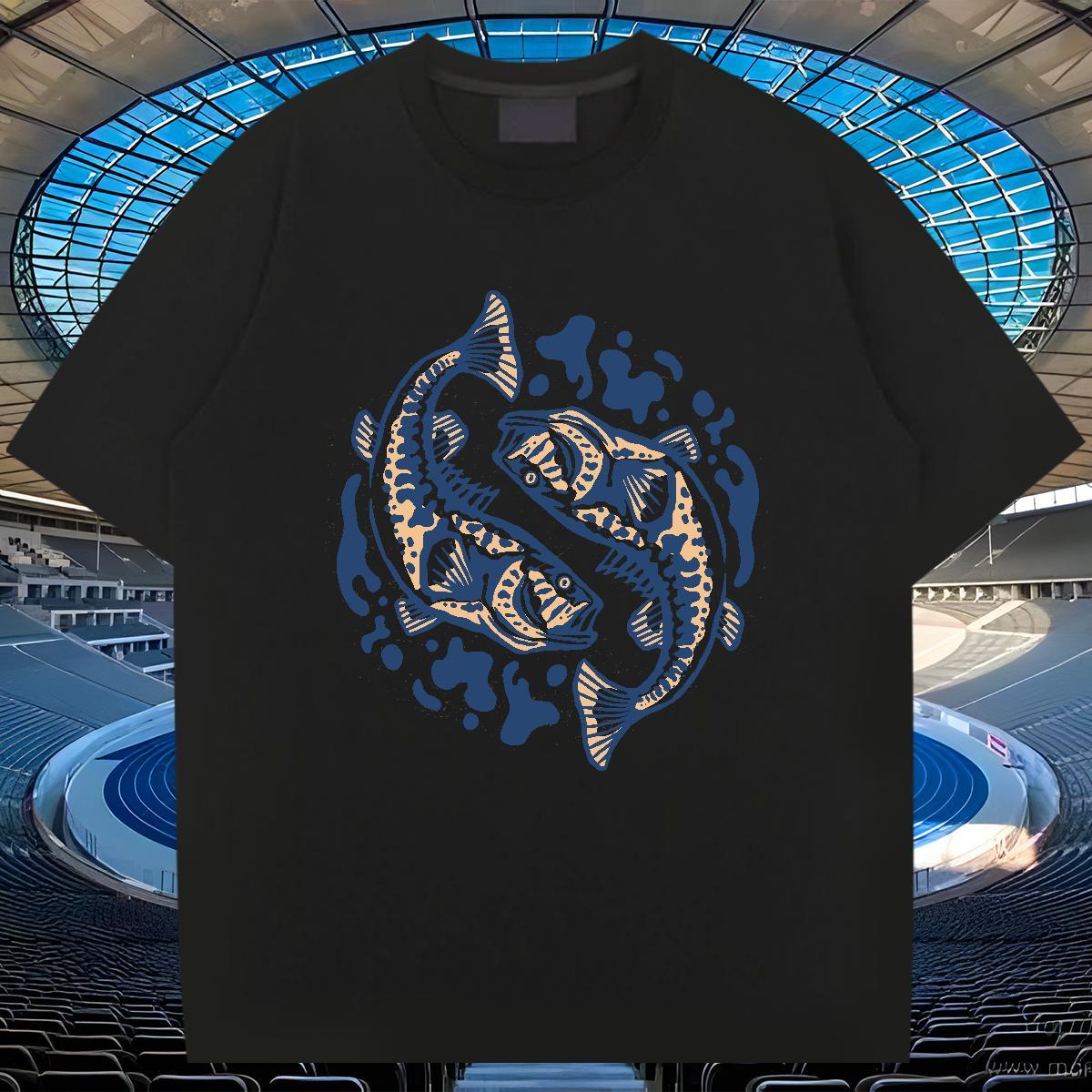 Cool Design Tshirt for Man Woman 100% Cotton 230g Outdoor fish DIY Round Neck Short Sleeve Fashion Mens T Shirts Tee Shirt