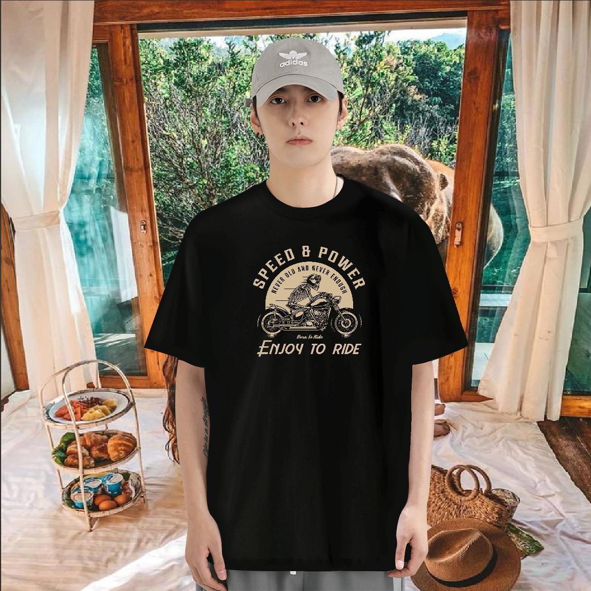 Free Shipping T-Shirts for Men skull Tops 100% Cotton 230g Street Wear Classic White Plus Size Short Sleeve O-Neck Men Tshirts