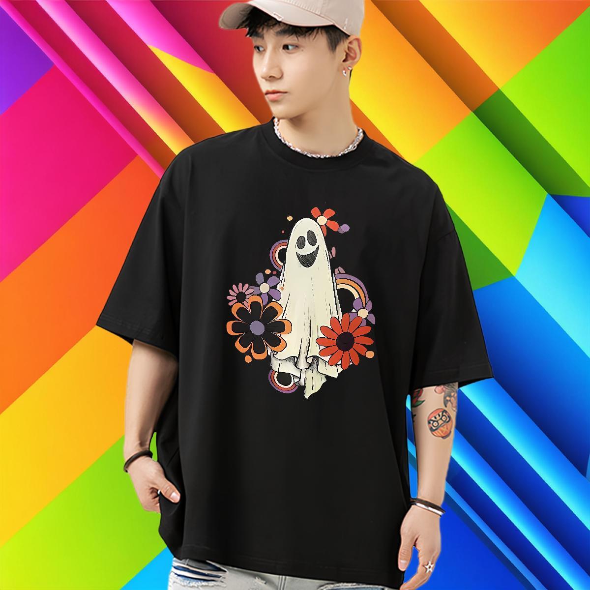 New T shirt 230g 100% Cotton monster Summer Casual Tops Tees Breathable Crew Neck High Quality Men Tees DIY Logo Oversized