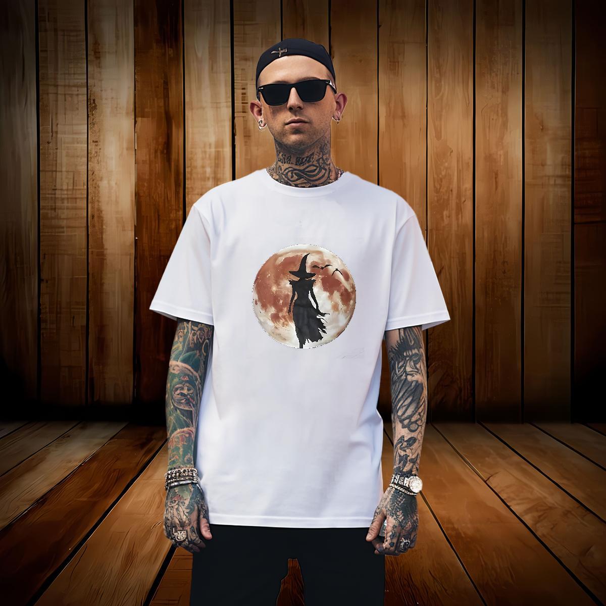 T-Shirts 230g Cotton witch Casual Breathable Graphic Men Clothes T-Shirt Fashion Designer Loose Fit Tops Shirt