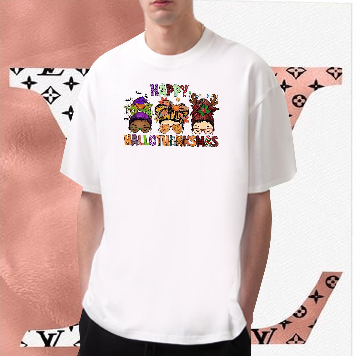 T-Shirts for Men 230g Cotton halloween Street Casual Breathable Crew Neck Oversized 3XL 4XL Couples T Shirts Fashion Casual Unisex Tees Shirts