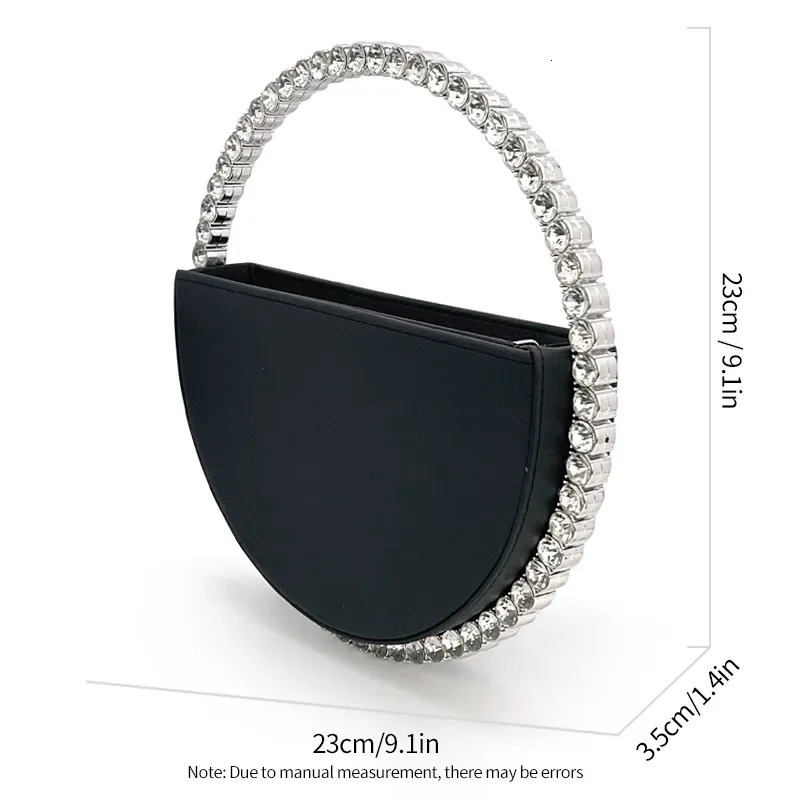 Diamond round ring evening bag fashionable artificial leather clutch wallet elegant handbag for ladies party dance wedding 240806Z