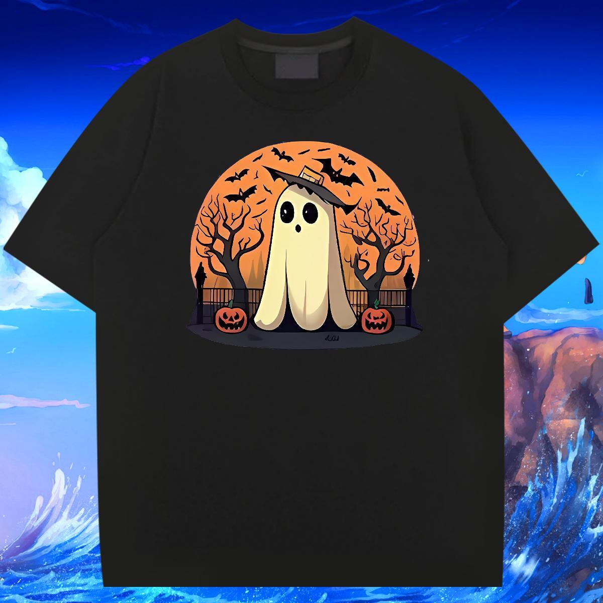 New Arrival T-Shirts for Men 230g 100% Cotton halloween Street Wear Tops Tees O Neck Short Sleeves Cool Design Couples T Shirts DIY Printed