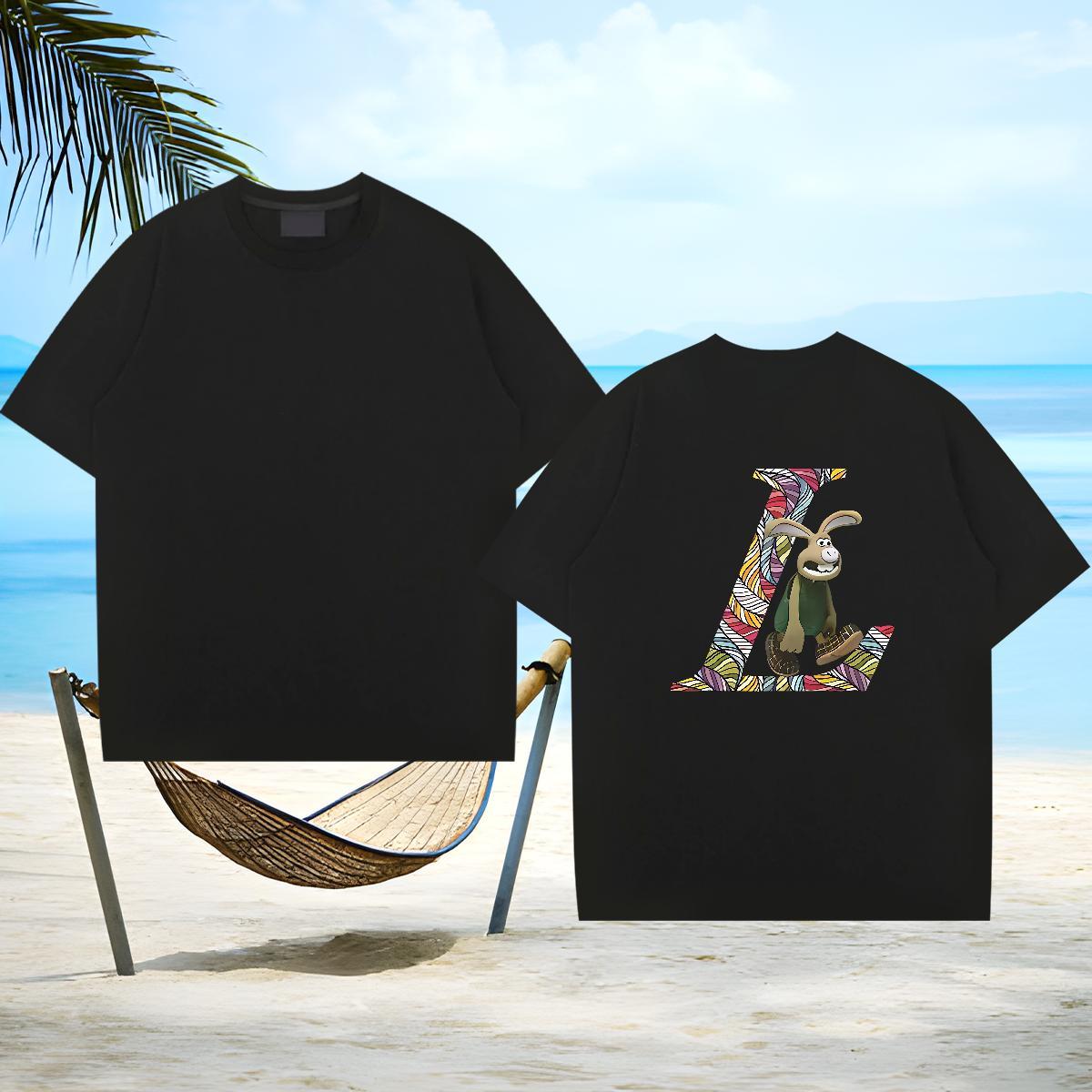 High Quality Couples T Shirts 230g Pure Cotton rabbit T-Shirts for Men Street Wear Breathable Short Sleeve Custom Printing Fashion New Tee Shirt