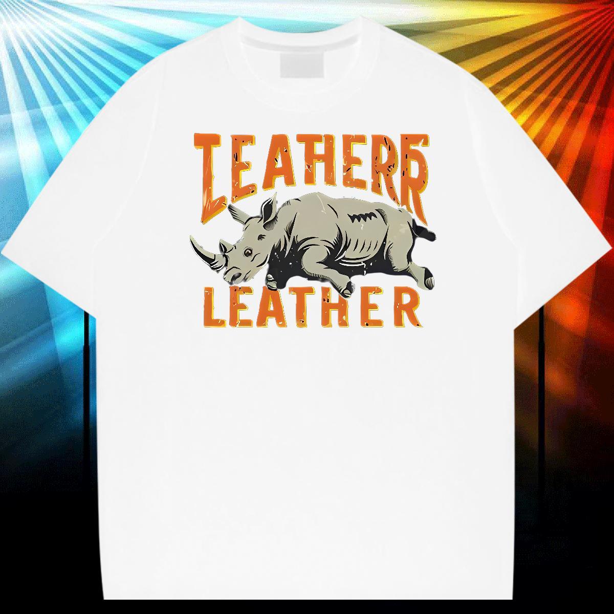 Classic T shirt 230g 100% Cotton rhinoceros Sports Casual Tops Breathable Crew Neck Free Shipping Couples T Shirts DIY