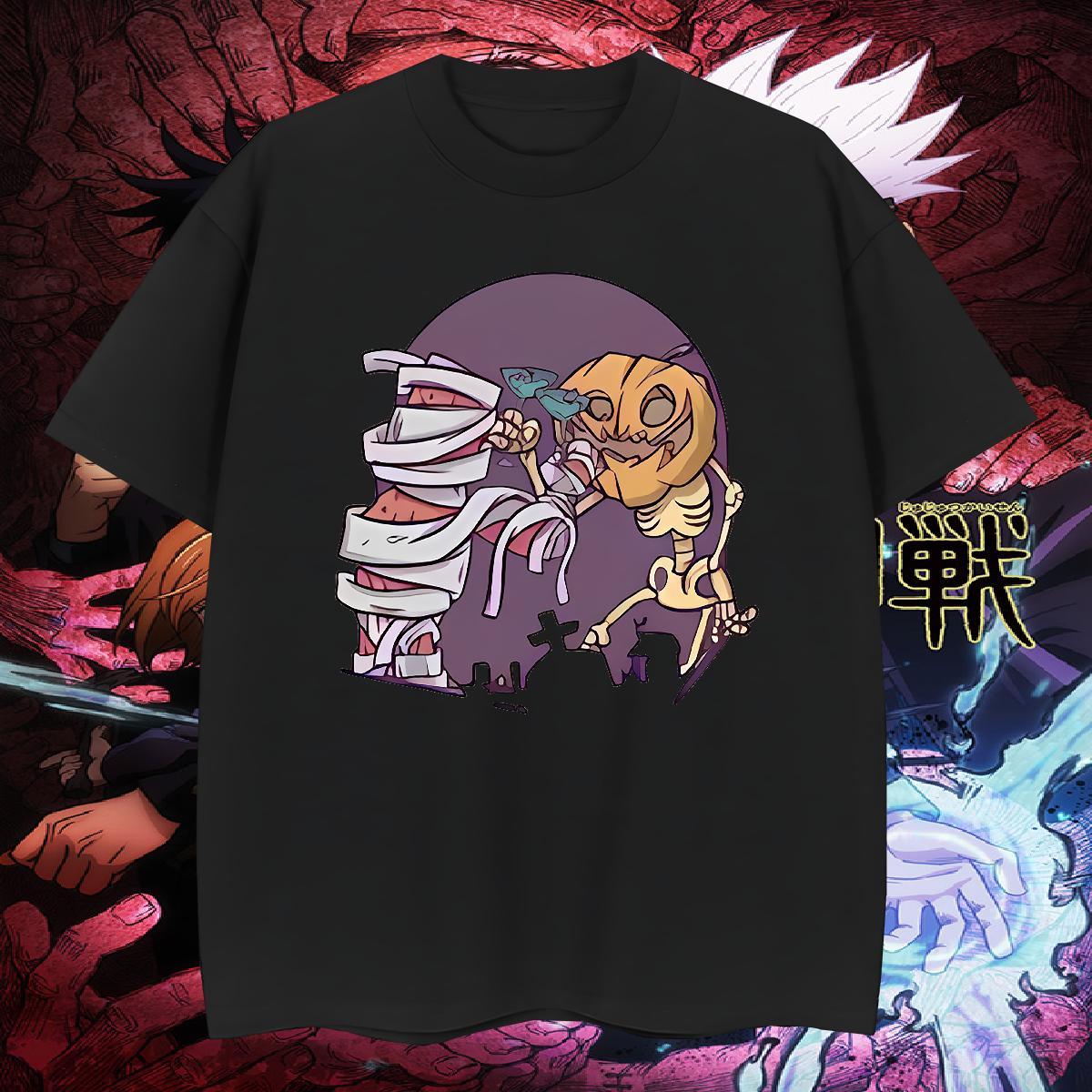 Brand Tshirt for Man Woman 230g 100% Cotton halloween Men T Shirts Hip Hop Short Sleeve O-Neck Cartoon Printing L-4XL Fashion New Top Tees