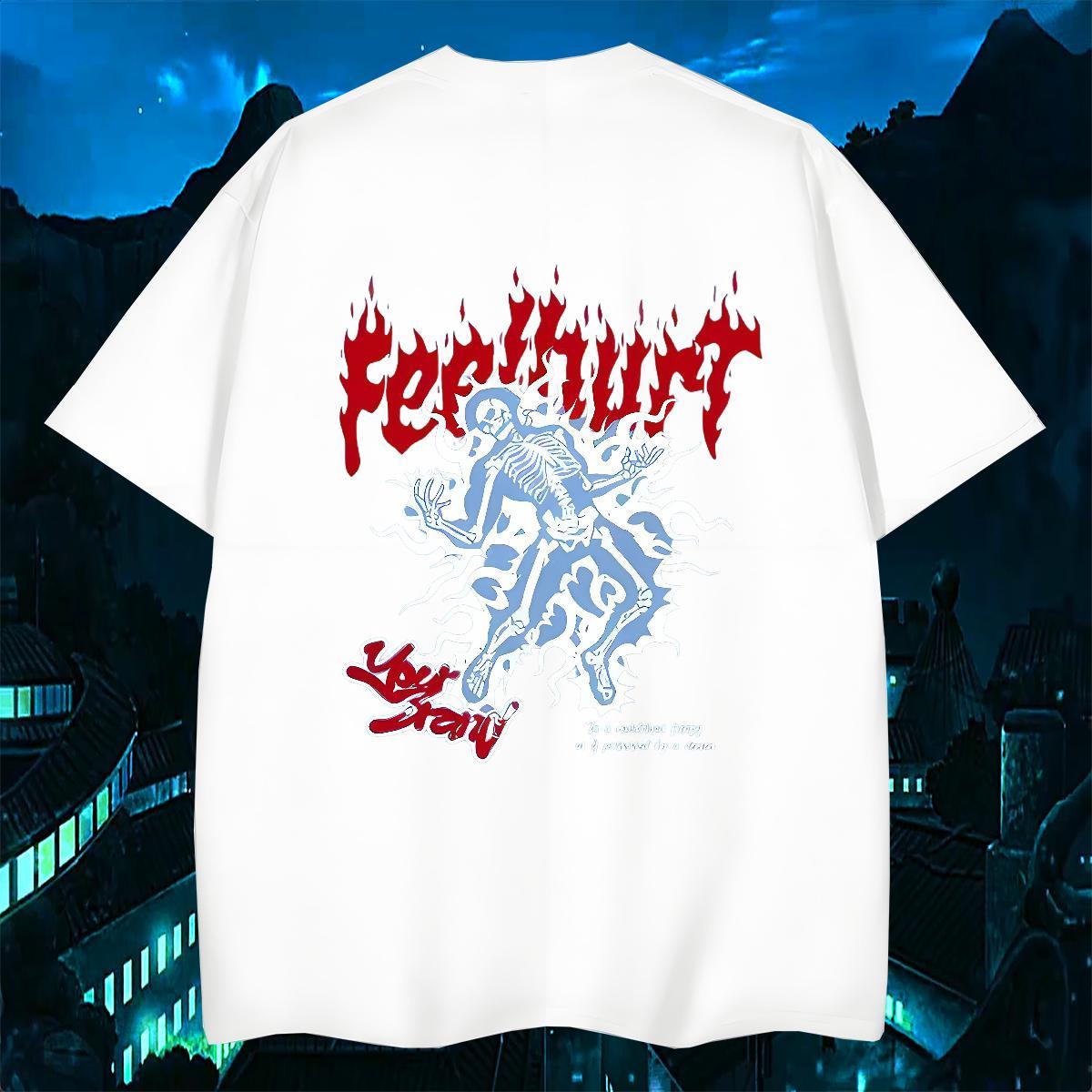 Customized T-Shirts skull Tees 230g 100% Cotton Casual High Quality Custom Printing Round Neck Short Sleeve Men Clothes T-Shirt