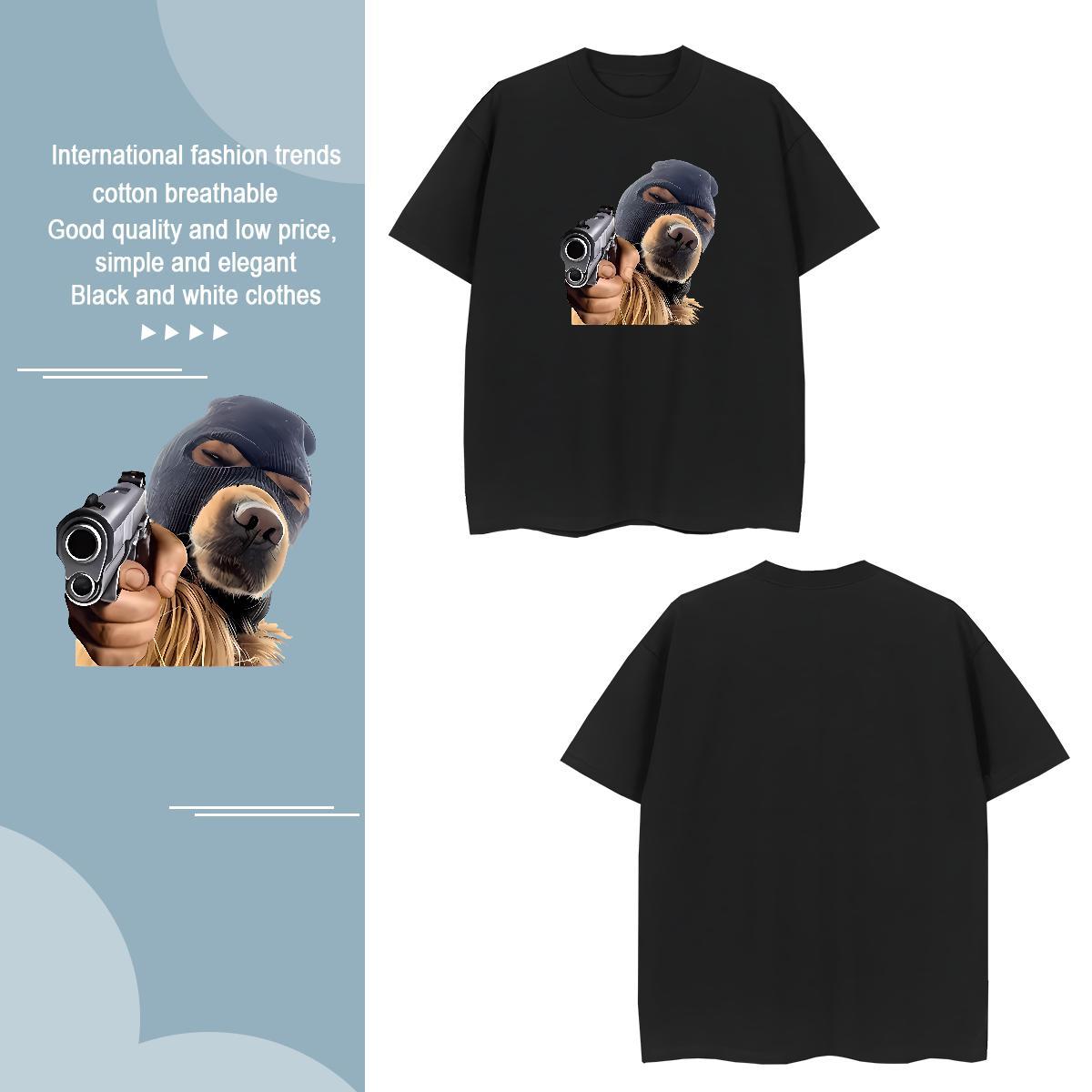 T shirt 230g Cotton Casual Daily Wear Breathable Short Sleeve Black White Men Tops Tees Fashion Designer Unisex Top Tees