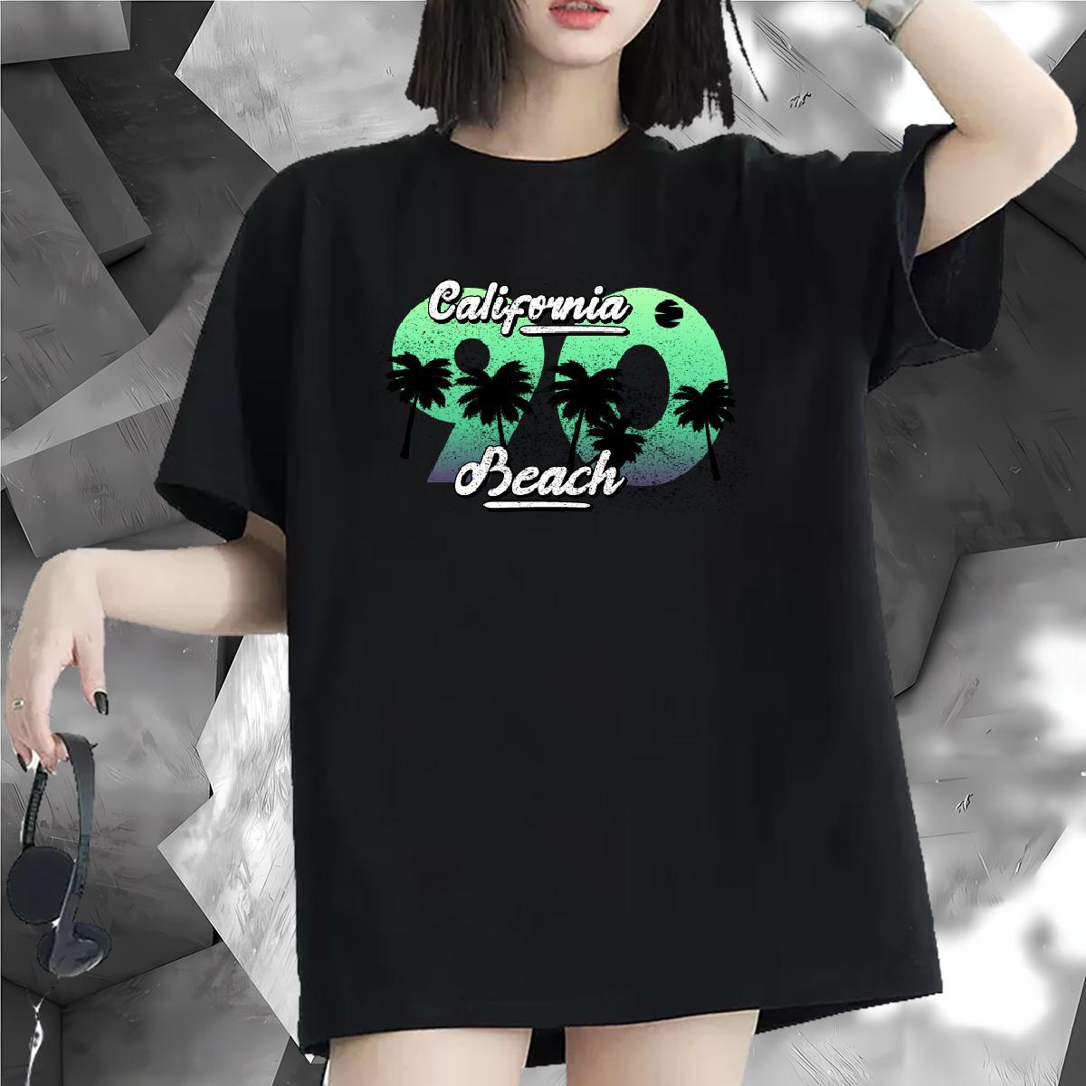 Wholesale Women T Shirts Short Sleeve O-Neck Couples T Shirts Oversized tree Spring Summer 100% Cotton 230g Casual New Tee Shirt