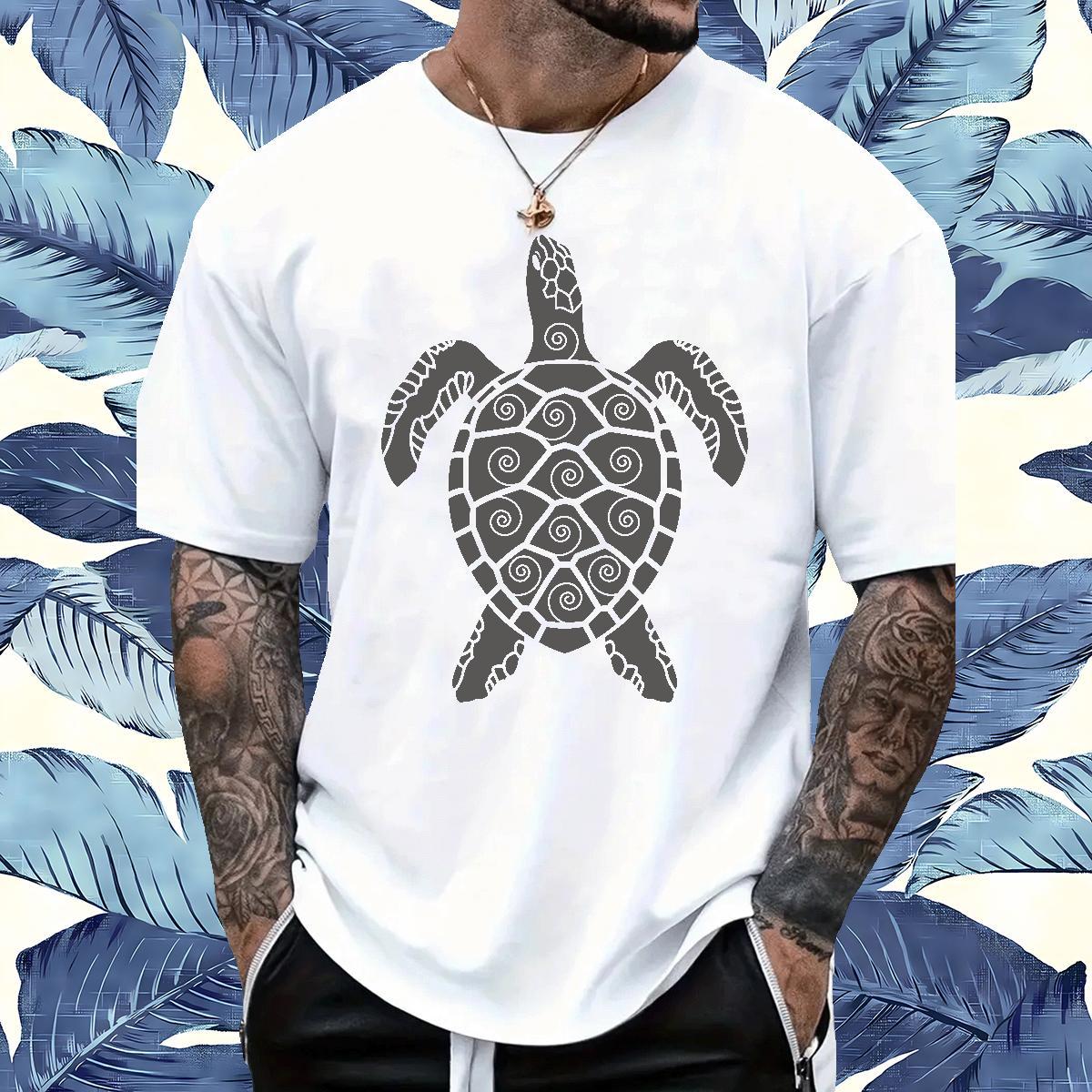 Factory Direct Mens T Shirts 230g Cotton tortoise Beach Tee Shirt Short Sleeve O-Neck Popular Couples T Shirts Oversized 4XL