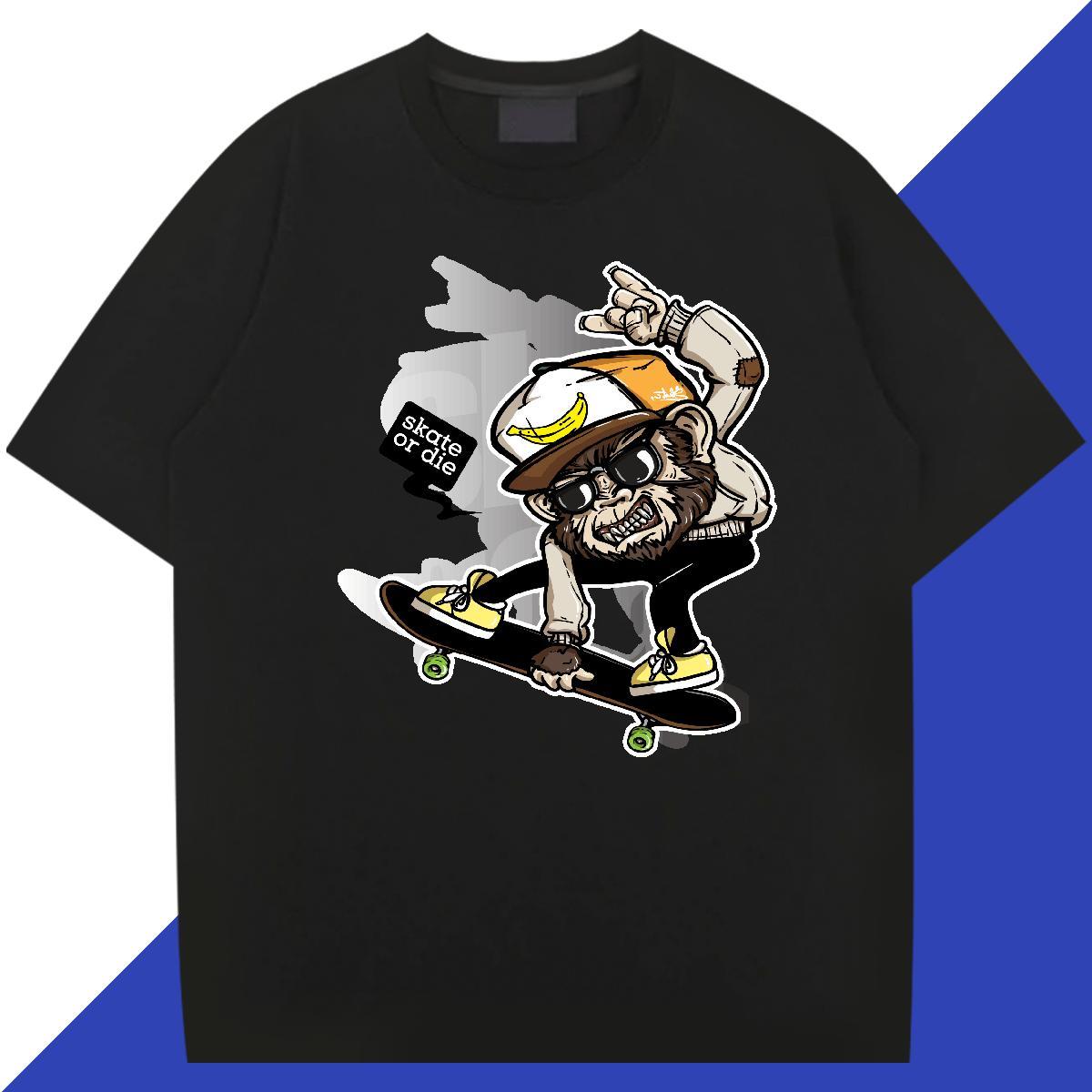 Designer Couples T Shirts 230g 100% Cotton Casual skateboarding Skull Crew Neck Breathable Customized T Shirts Men Tees