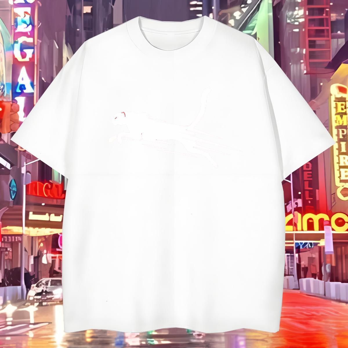 T Shirt For Man 100% Cotton 230g cat Sports Casual O Neck Short Sleeves Black Oversized Men Clothes T-Shirt 2024 Summer Brand Tops