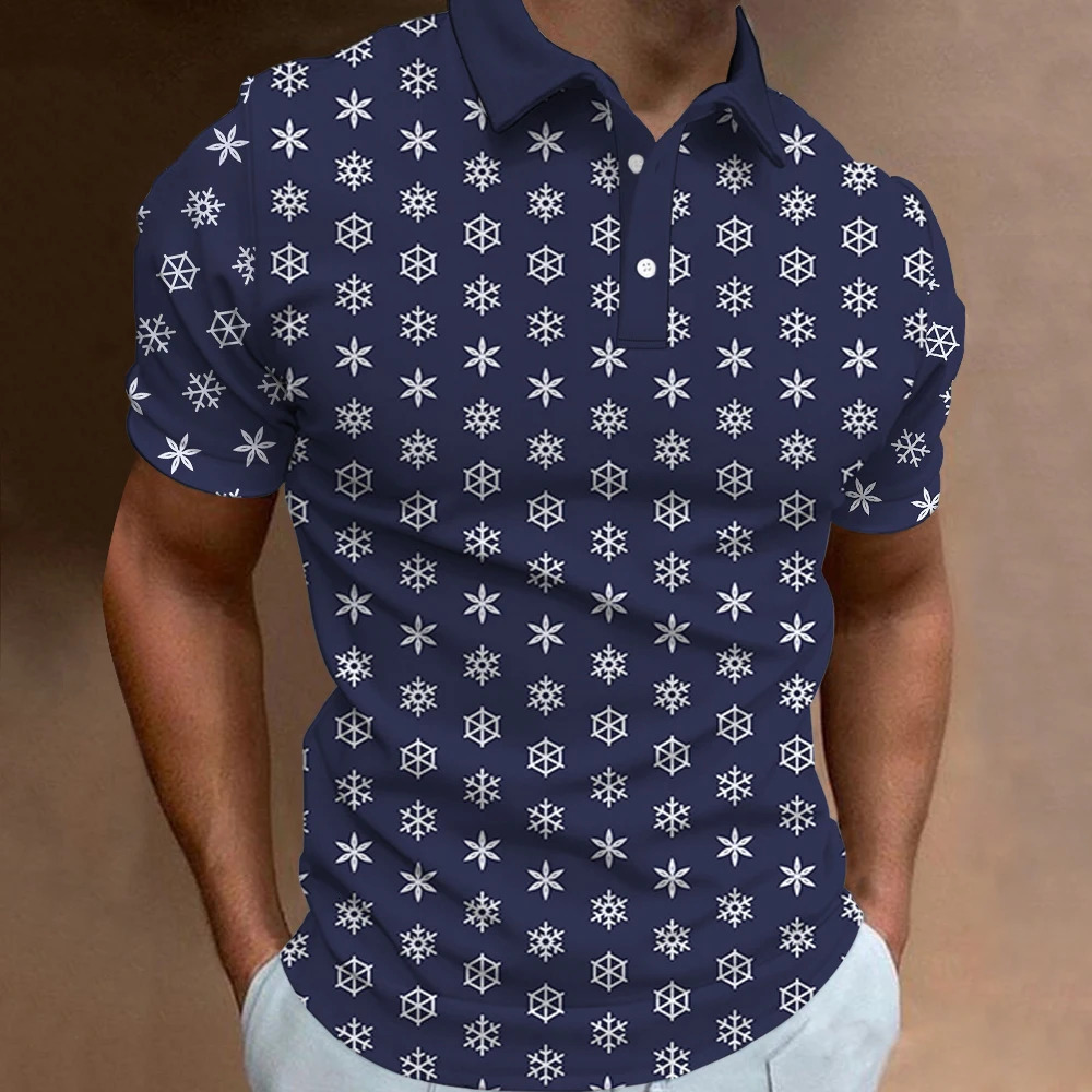 Fashion Mens Polo Shirt Short Sleeve Anchor Pattern T-Shirt 3D Printed Lapel Polo Shirts Tops High Quality Tees Mens Tops 240806