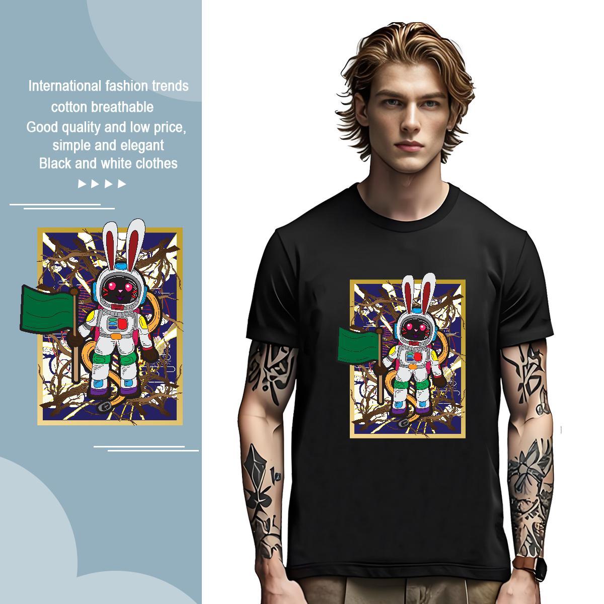 Mens T Shirts 230g Cotton universe Daily Outfit Short Sleeve O-Neck Custom Anime Mens Tshirts Factory Direct TOP Quality Polos