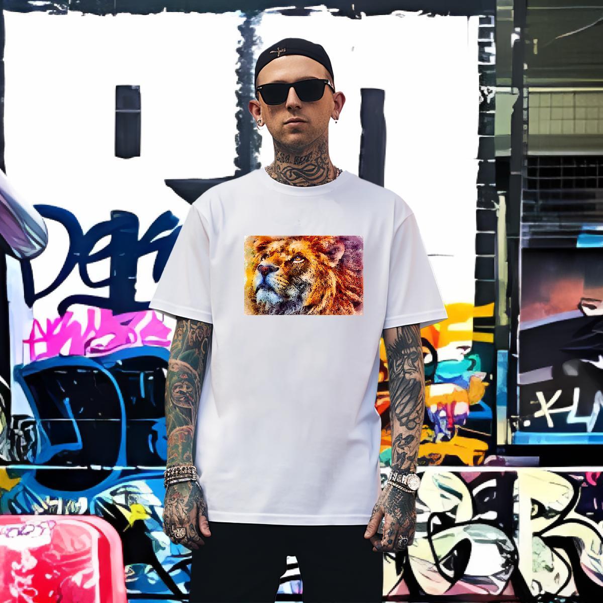 T Shirt For Man 230g Pure Cotton tiger Outdoor Breathable Custom Big Size Men Clothes T-Shirt Factory Direct Loose Fit Tees