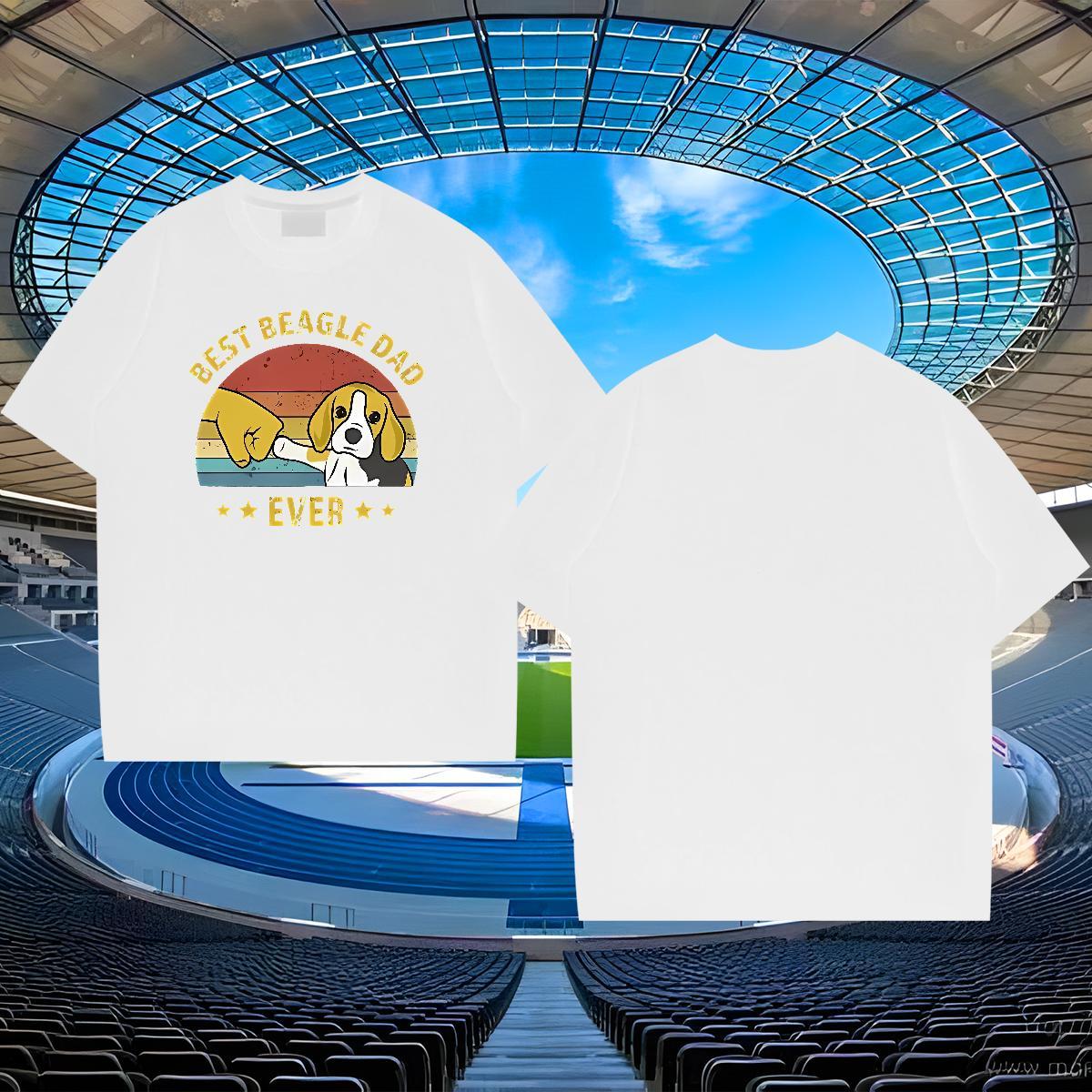 Brand Tshirts 230g Cotton Sports Casual dog Cartoon Printing L-4XL Breathable Short Sleeve Fashion New T-Shirts for Men Tops Shirt