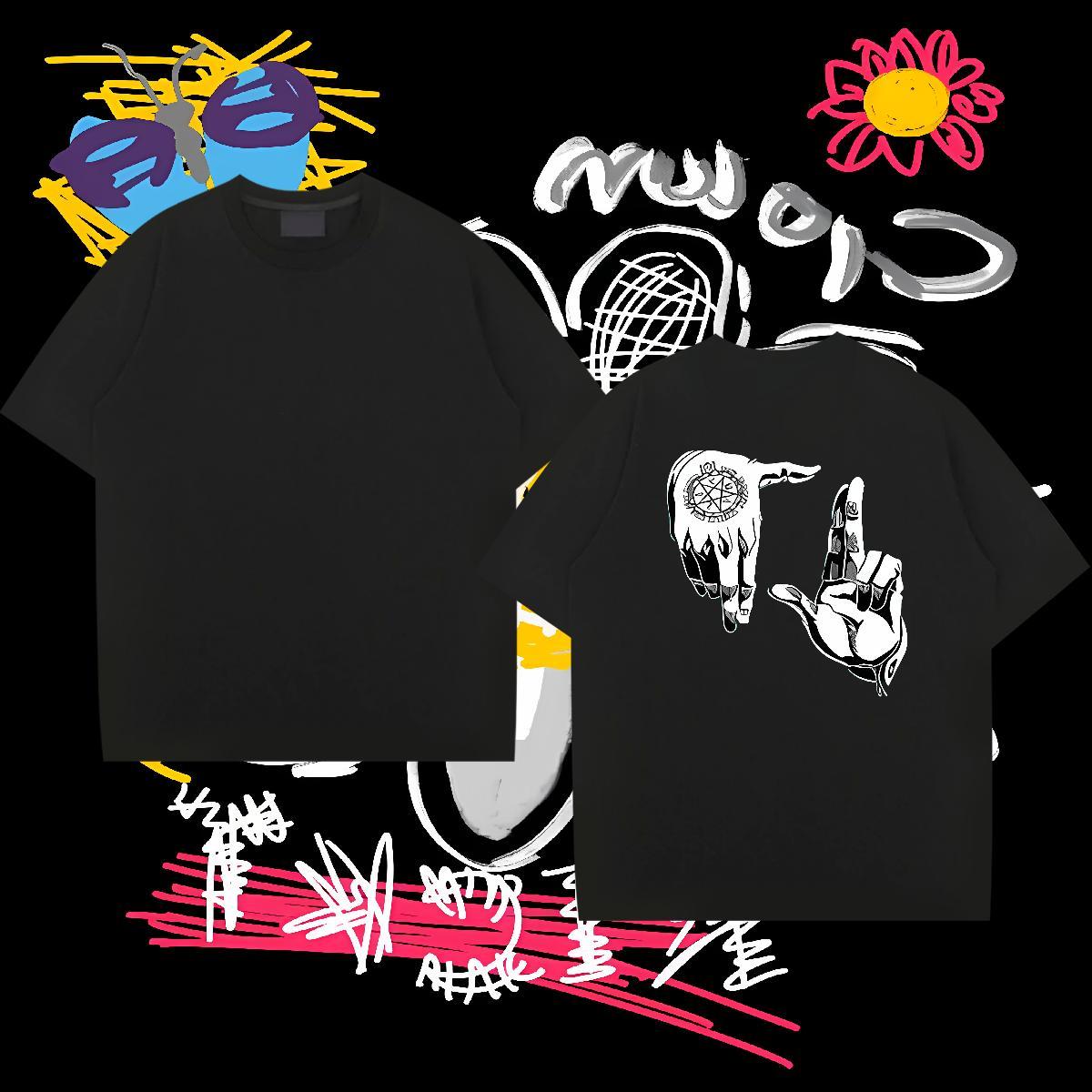 New Arrival Man T Shirts hands Tee Shirt 230g Pure Cotton Hip Hop Cool DIY Printed Breathable Soft Tshirt for Man Woman