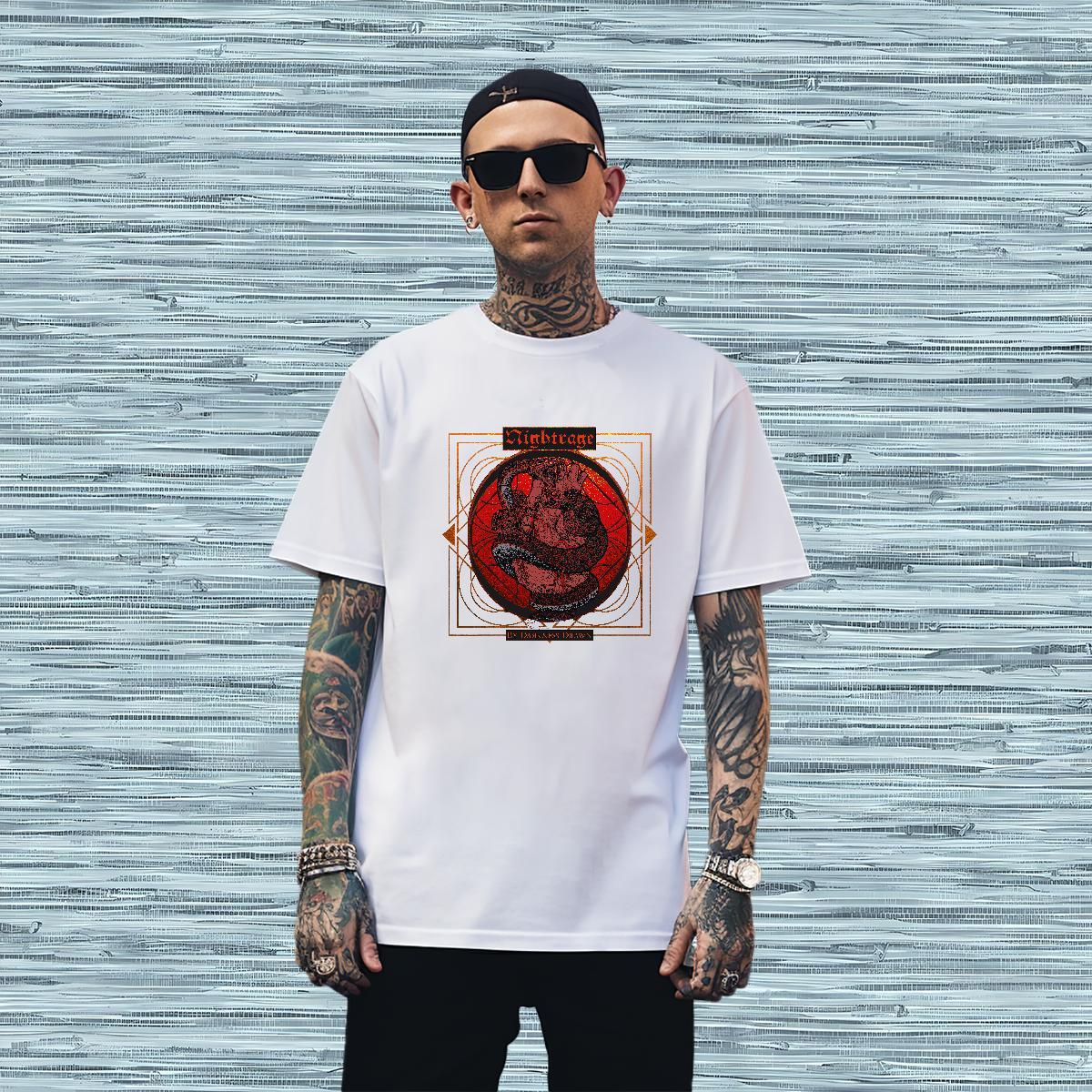 T Shirt For Man 230g Cotton snake Beach Round Neck Short Sleeve Skull Men Tees Fashion Casual Soft Tops Tees