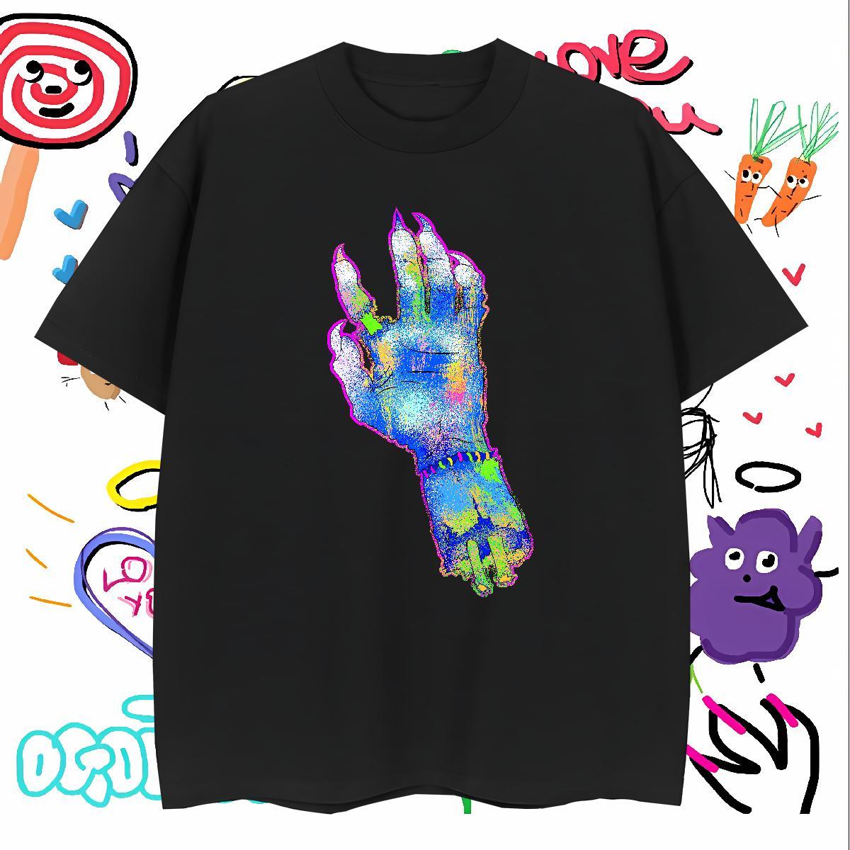 T-Shirts 230g Pure Cotton hands Hip Hop Short Sleeve O-Neck Customized Tshirts Casual New Classic Tops Tees