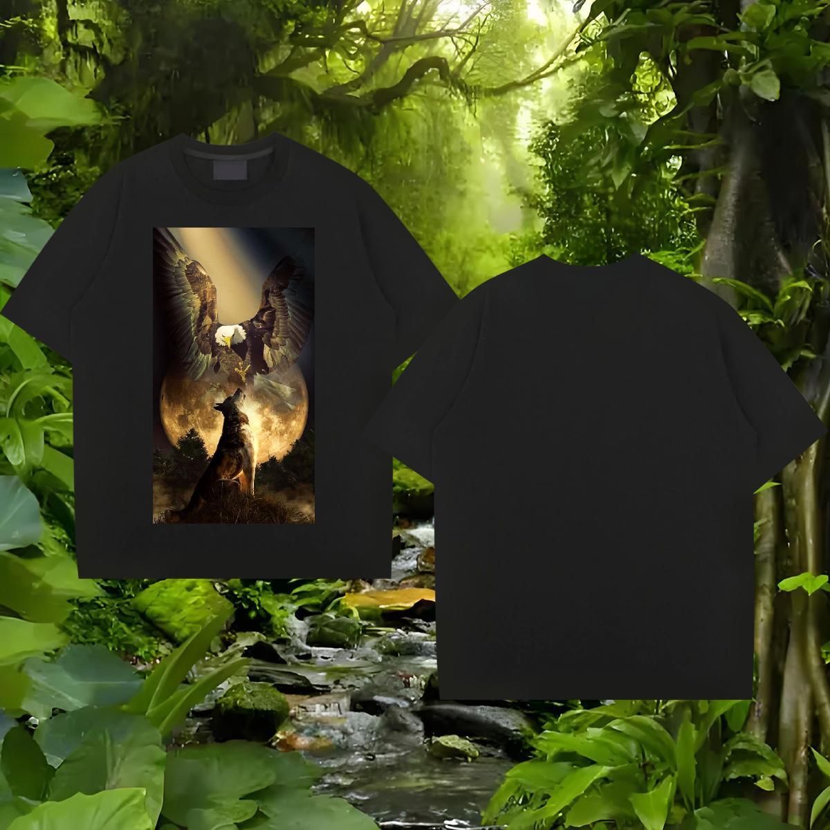 Customized T-Shirts for Men 230g Pure Cotton eagle Hip Hop Clothings Breathable Short Sleeve Unisex Men Tshirts Oversized 3XL 4XL