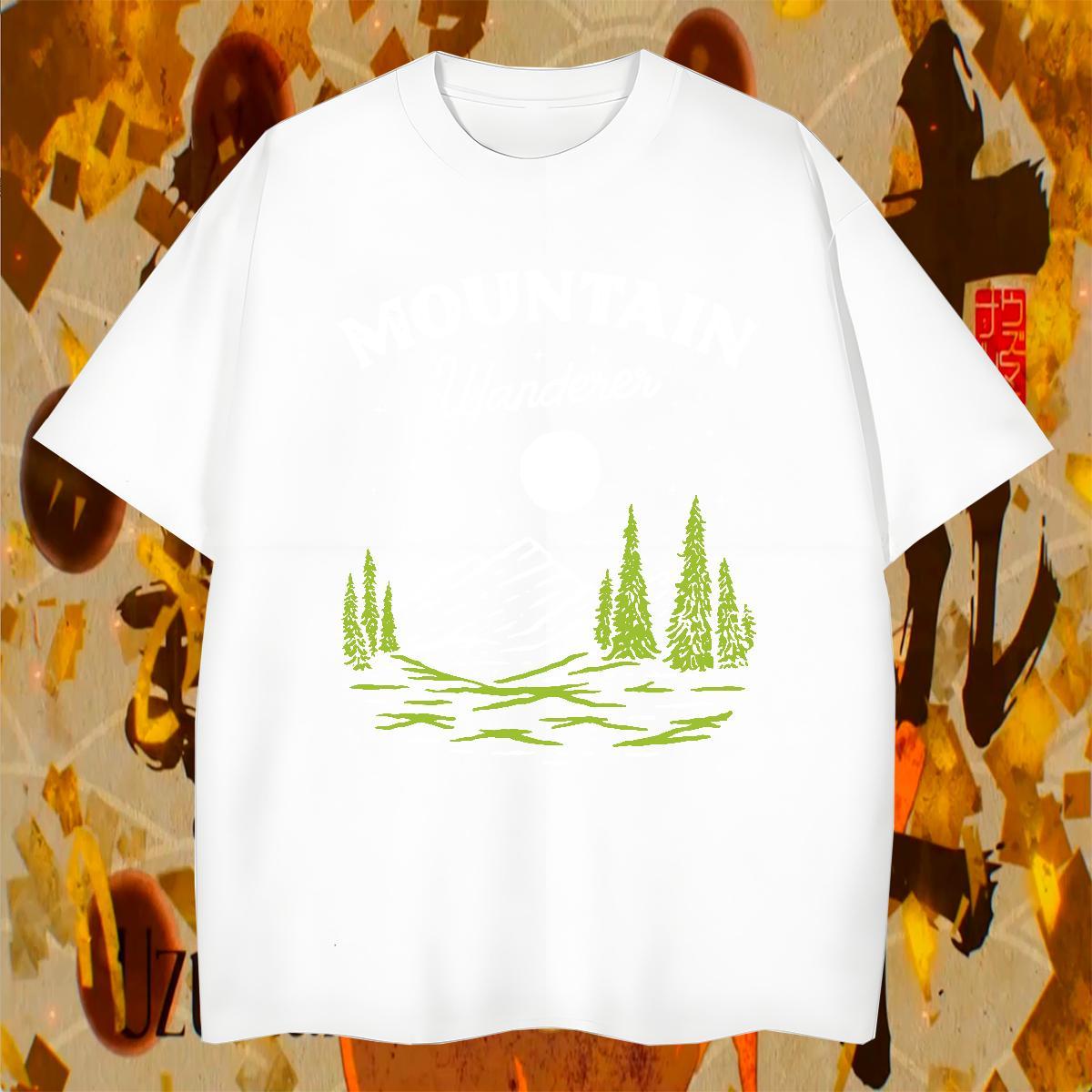 Designer Men Tshirts 230g Pure Cotton Spring Summer mountains Black White Breathable Short Sleeve DIY Customized T Shirts Men Top Tees